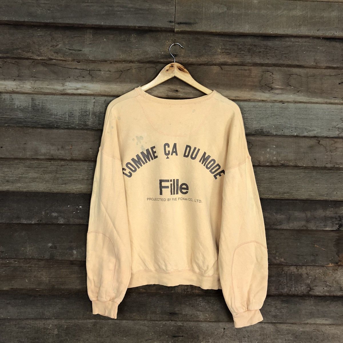 Comme Ca Ism DLL Comme Ca Ism Light Brown faded Sweatshirt #c1197 Size US L / EU 52-54 / 3 - 1 Thumbnail