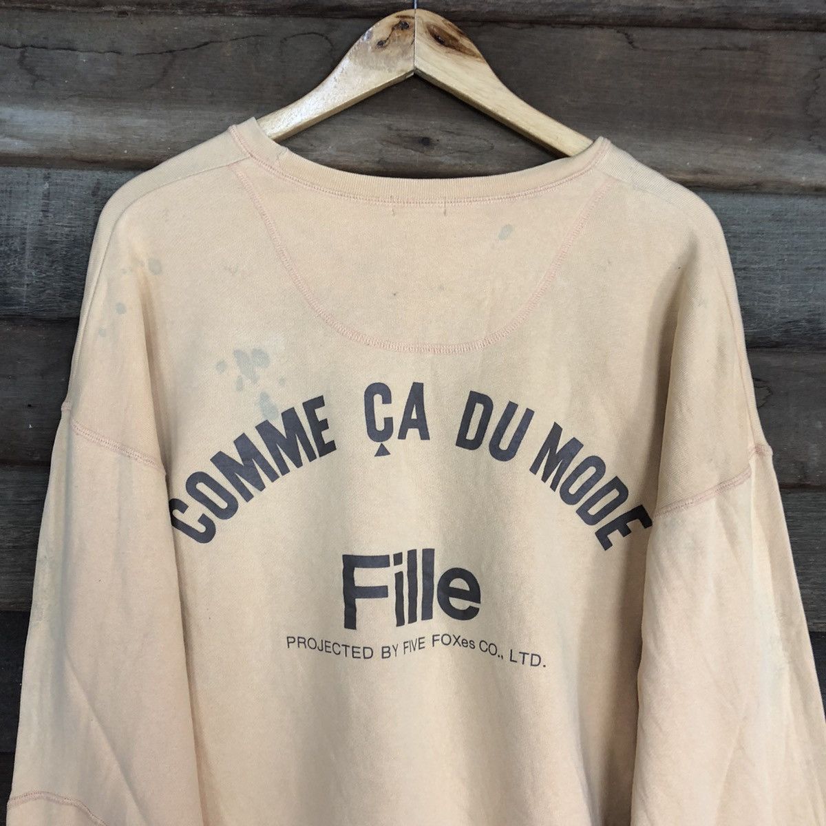 Comme Ca Ism DLL Comme Ca Ism Light Brown faded Sweatshirt #c1197 Size US L / EU 52-54 / 3 - 2 Thumbnail