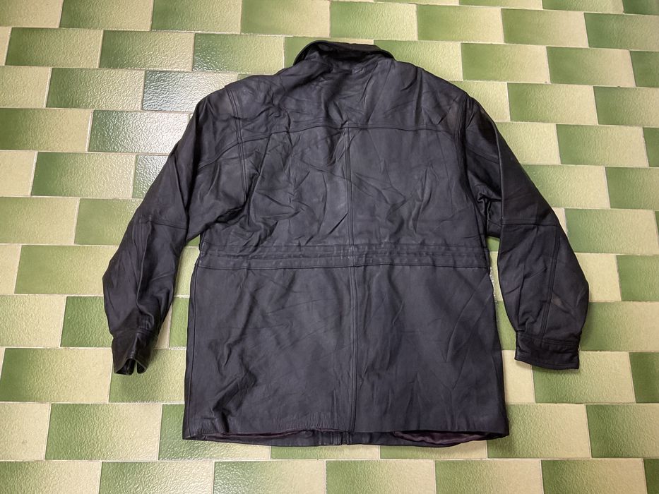 Vintage Hennessy Leather Parka Jacket FullZip Snap Button Grailed