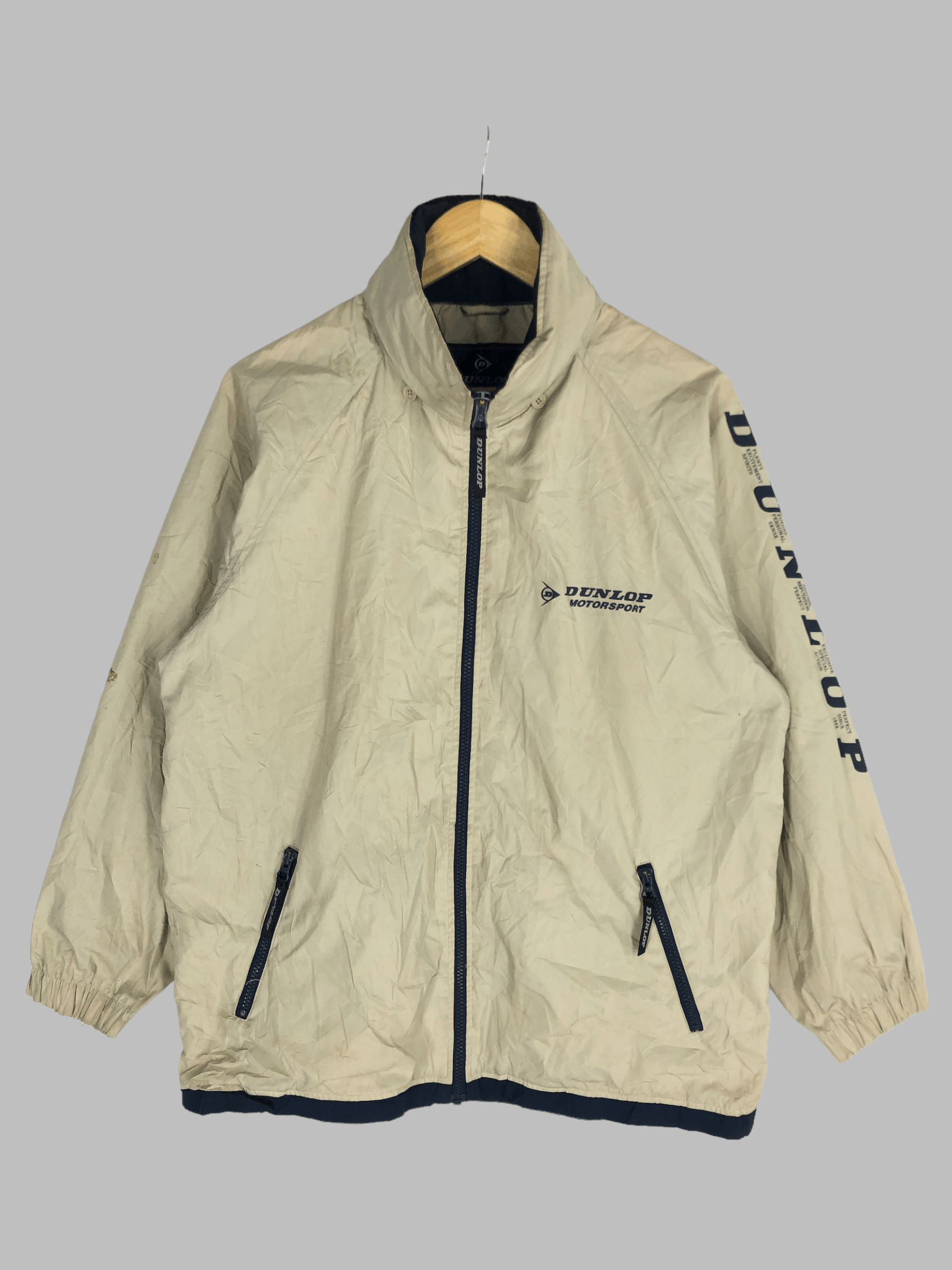 Vintage Dunlop Zipper Jacket Windbreaker Size XL