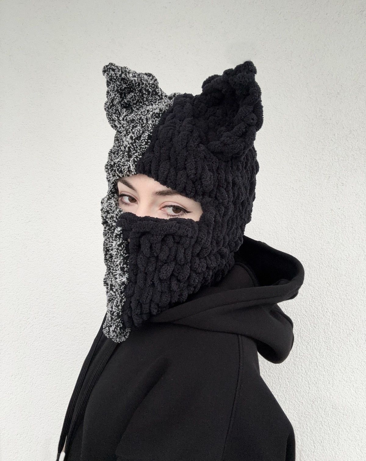 Japanese Brand × Streetwear Cat ski mask . Balaclava with