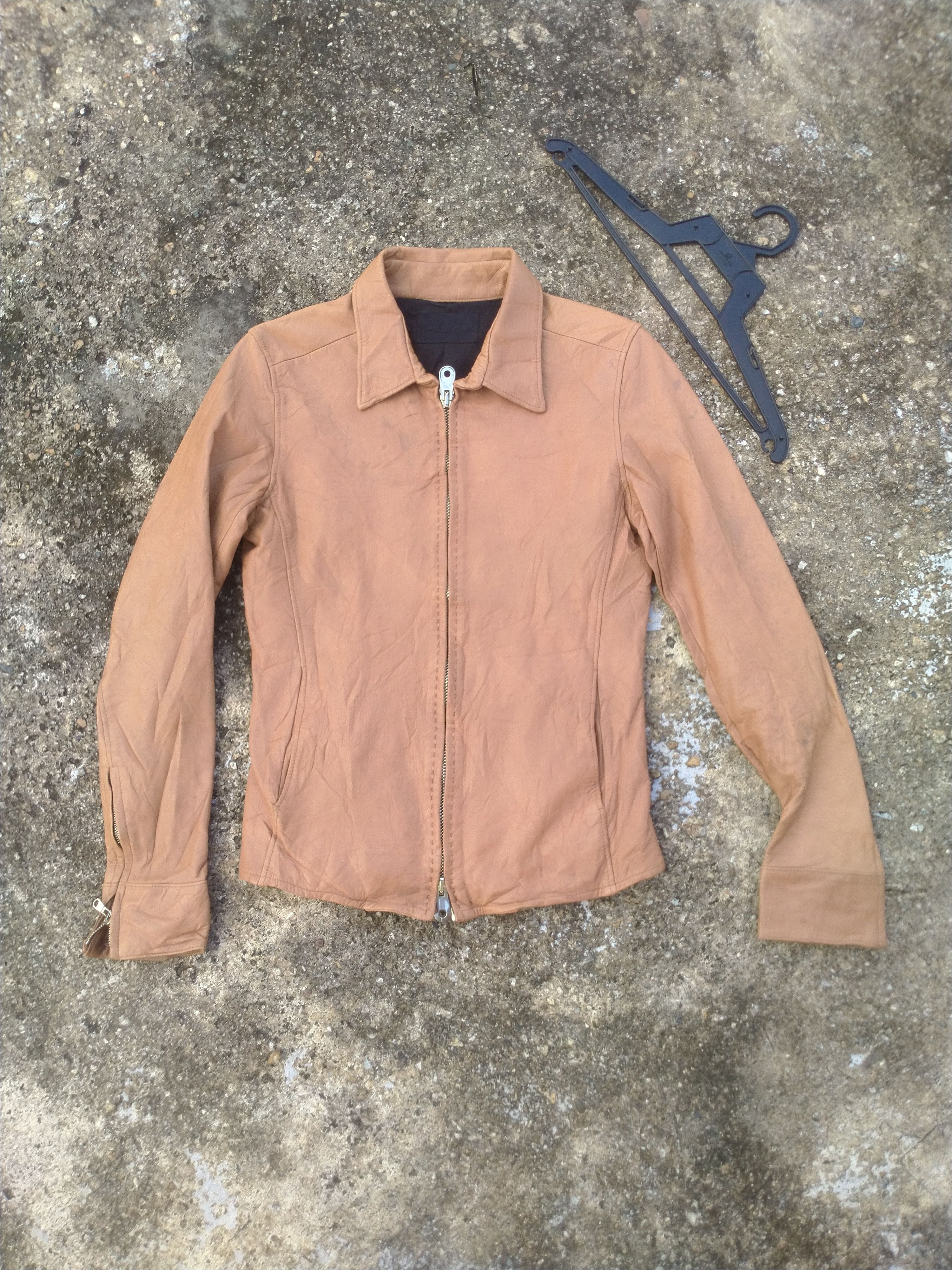 image of Junhashimoto Code Let015 Wcf03 Leather Jacket in Brown, Men's (Size Small)