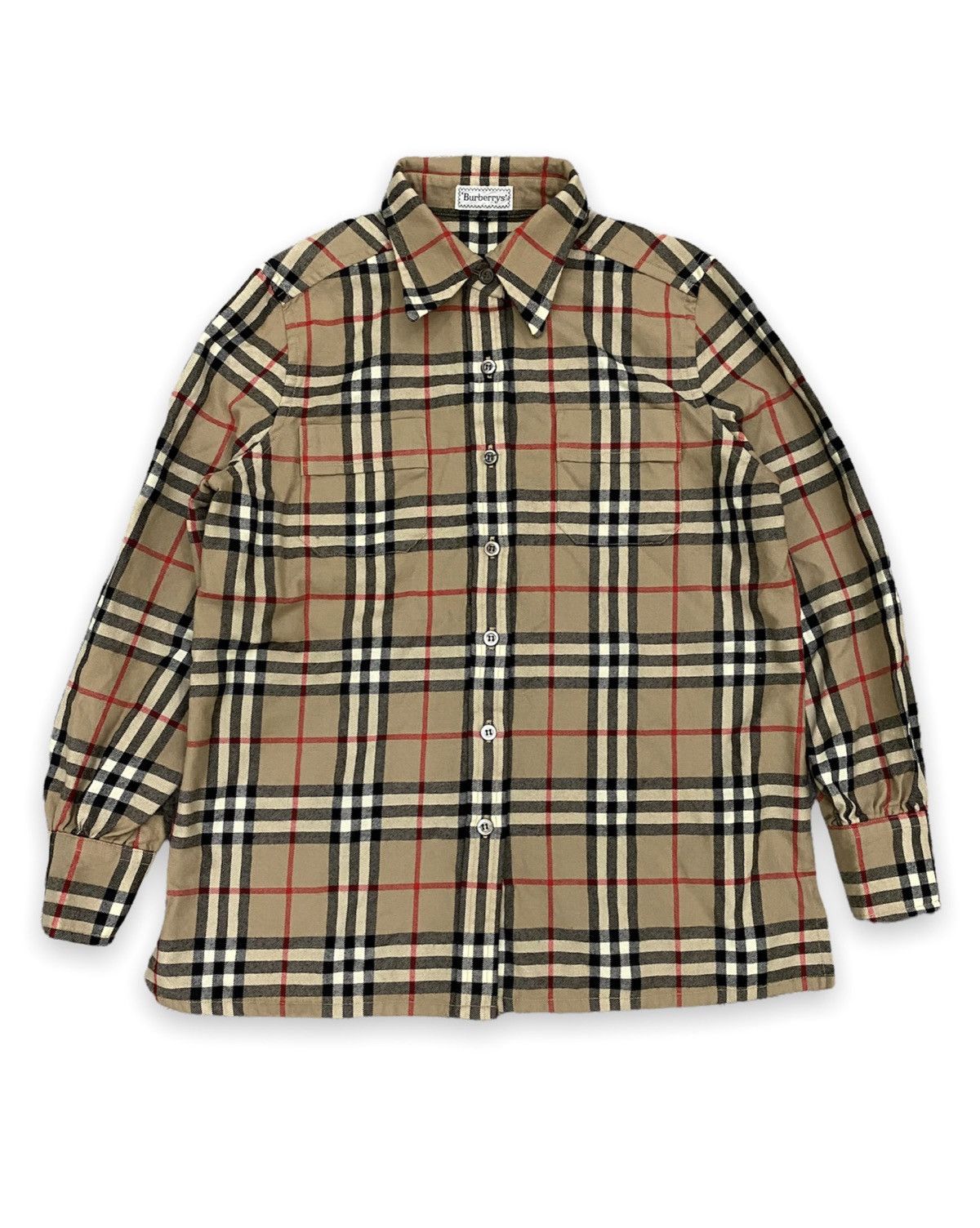 Burberry × Vintage Vintage Burberrys Wool Nova Check Shirt Size M / US 6-8 / IT 42-44 - 1 Thumbnail