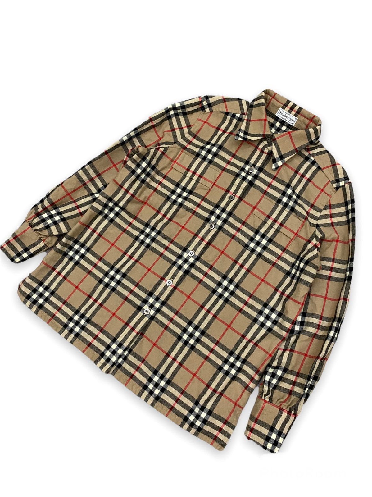 Burberry × Vintage Vintage Burberrys Wool Nova Check Shirt Size M / US 6-8 / IT 42-44 - 2 Thumbnail