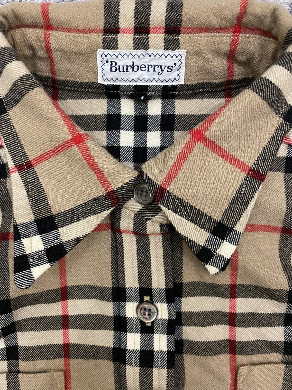 Burberry × Vintage Vintage Burberrys Wool Nova Check Shirt Size M / US 6-8 / IT 42-44 - 4 Thumbnail