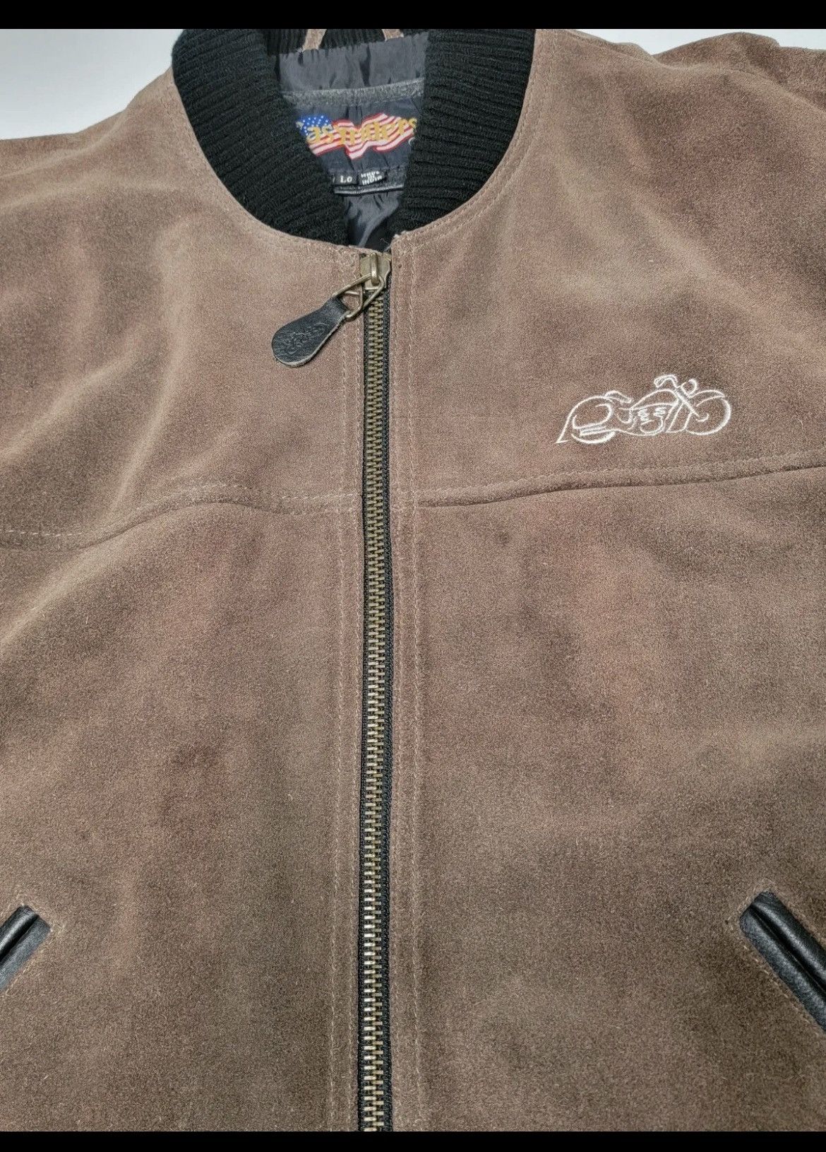 Vintage Easy Riders Motorcycle Brown/Black Leather Varsity