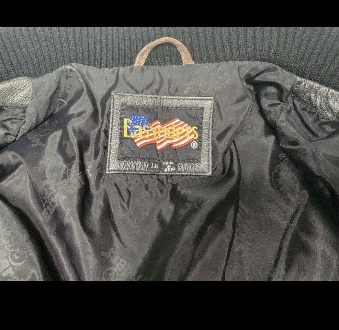 Vintage Easy Riders Motorcycle Brown/Black Leather Varsity
