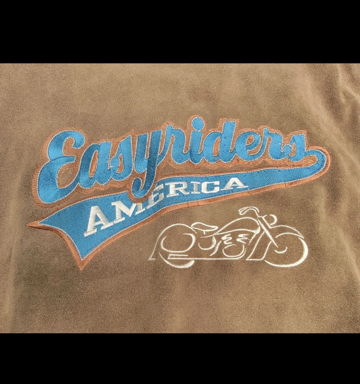 Vintage Easy Riders Motorcycle Brown/Black Leather Varsity