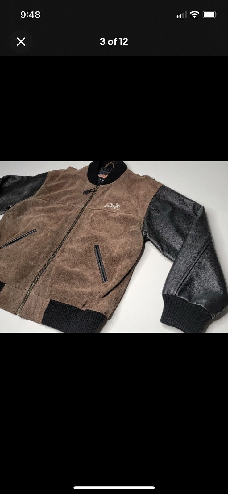 Vintage Easy Riders Motorcycle Brown/Black Leather Varsity