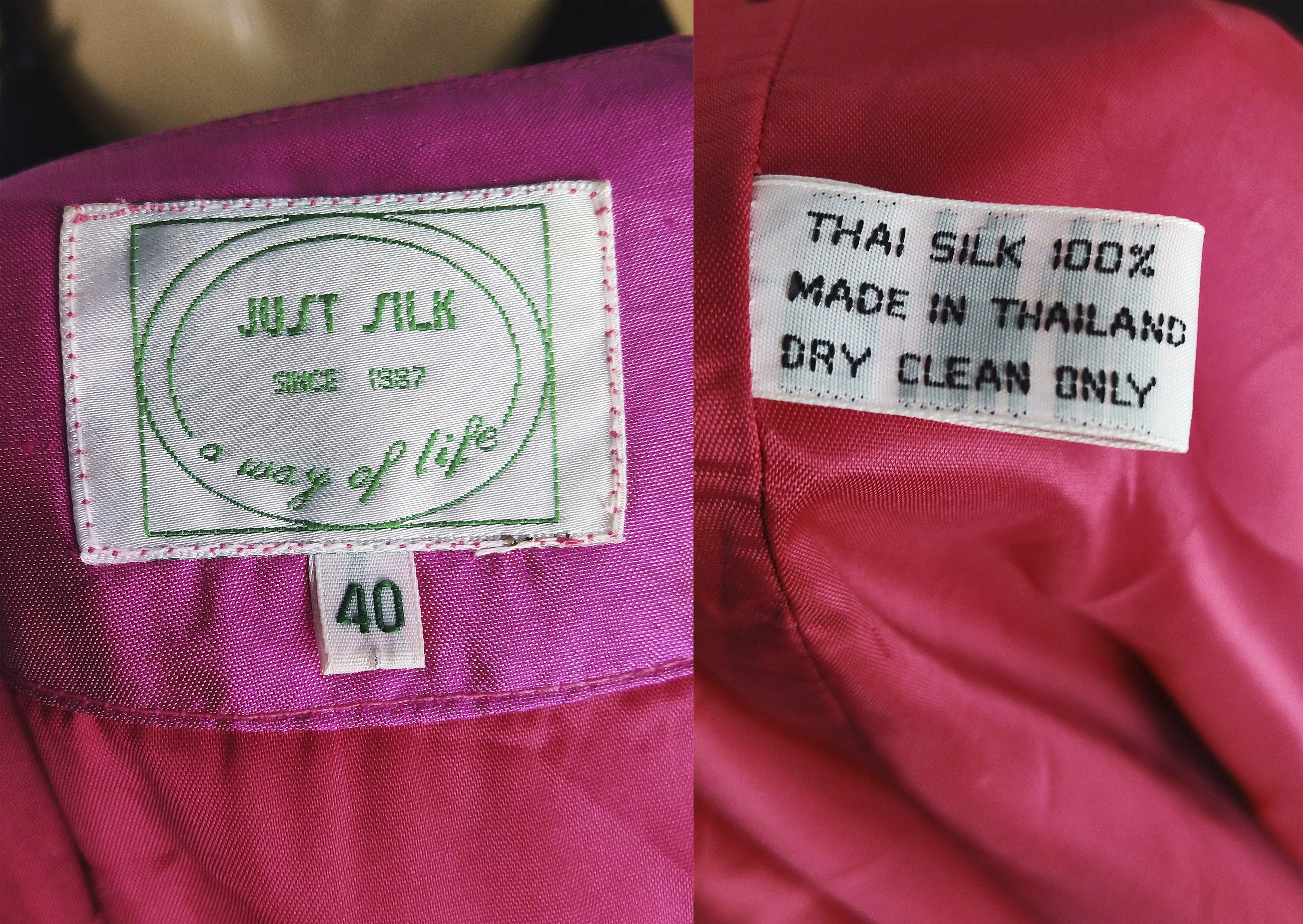 Vintage Vintage 80s Pink Silk Dress With Belt Size M / US 6-8 / IT 42-44 - 11 Thumbnail