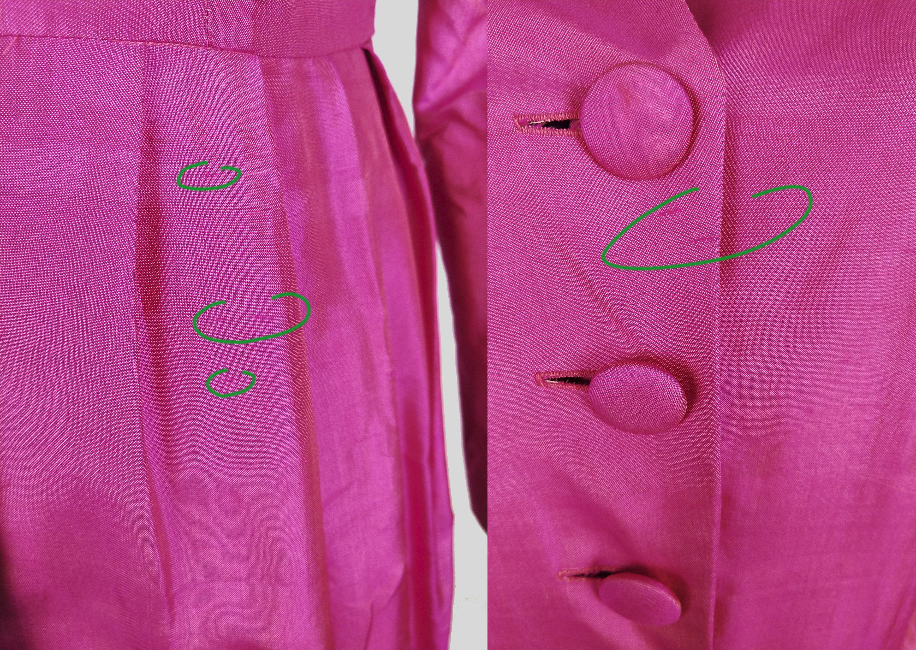 Vintage Vintage 80s Pink Silk Dress With Belt Size M / US 6-8 / IT 42-44 - 12 Thumbnail