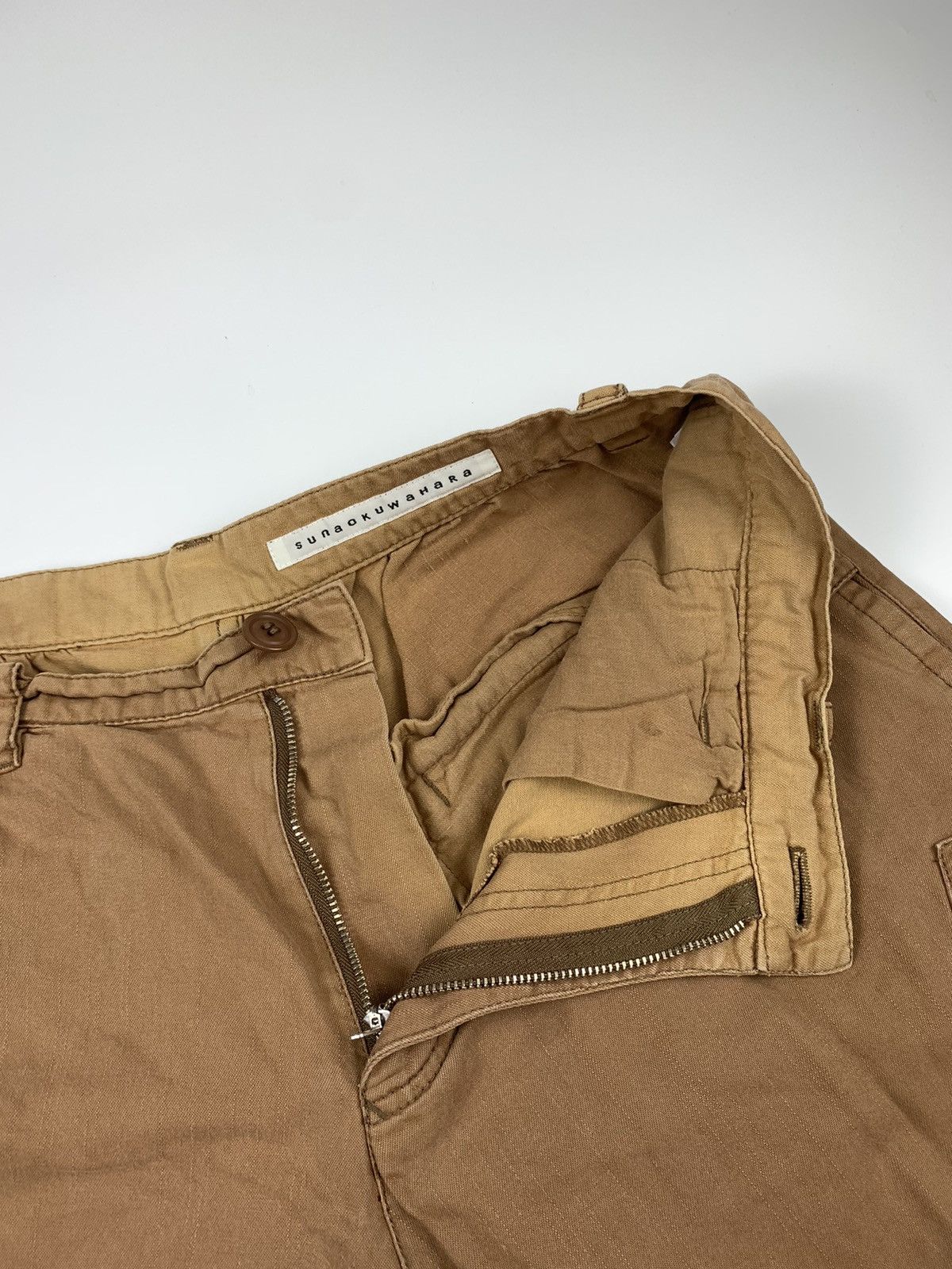 Issey Miyake × Japanese Brand × Tsumori Chisato Sunaokuwahara Brown Button up 3 Quarter Short Cargo Size US 31 - 6 Thumbnail