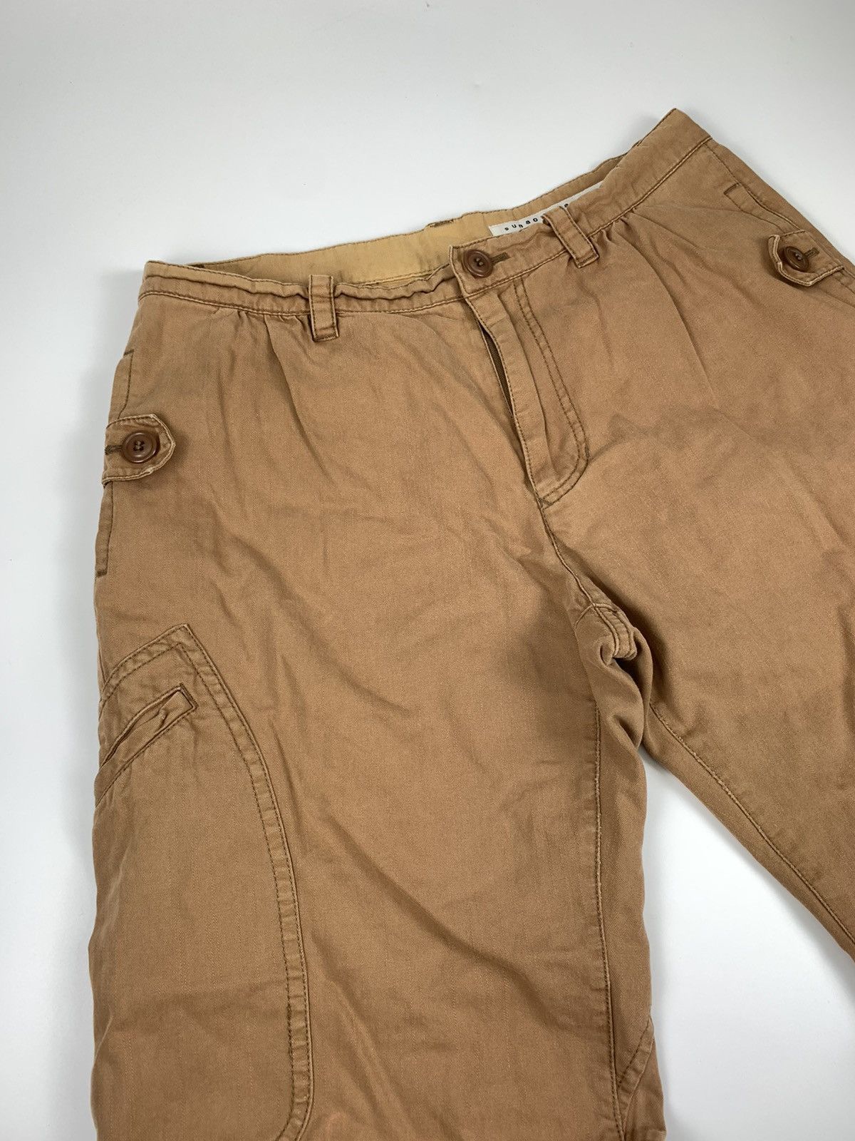 Issey Miyake × Japanese Brand × Tsumori Chisato Sunaokuwahara Brown Button up 3 Quarter Short Cargo Size US 31 - 4 Thumbnail