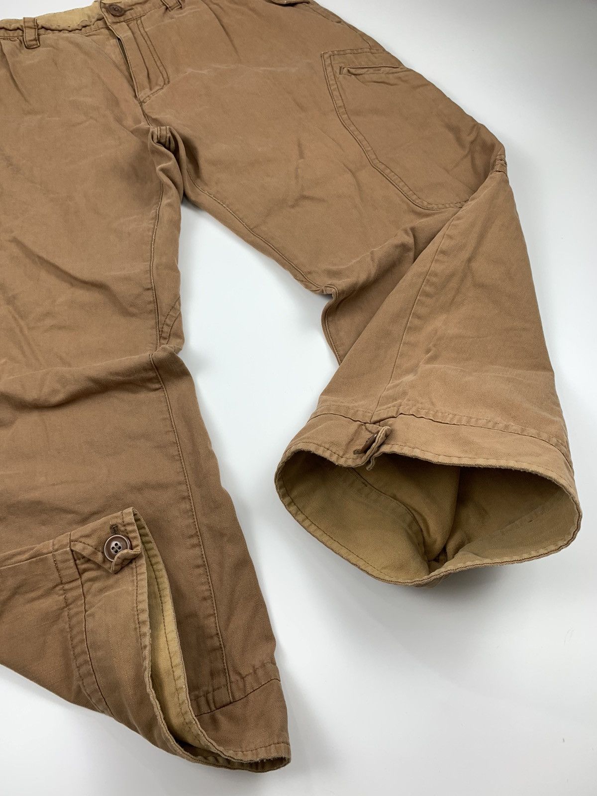 Issey Miyake × Japanese Brand × Tsumori Chisato Sunaokuwahara Brown Button up 3 Quarter Short Cargo Size US 31 - 5 Thumbnail
