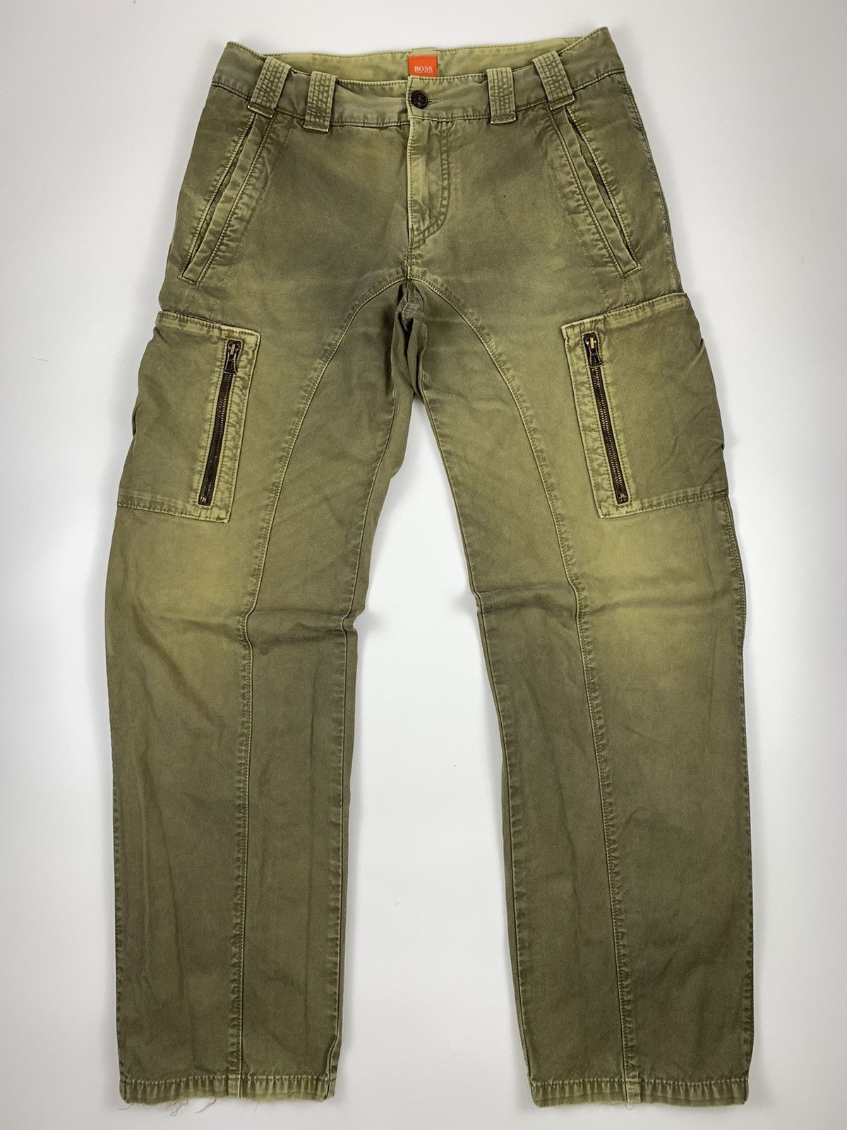 image of Natural Sunfaded Hugo Boss Bondage Cargo Pant in Green, Men's (Size 30)