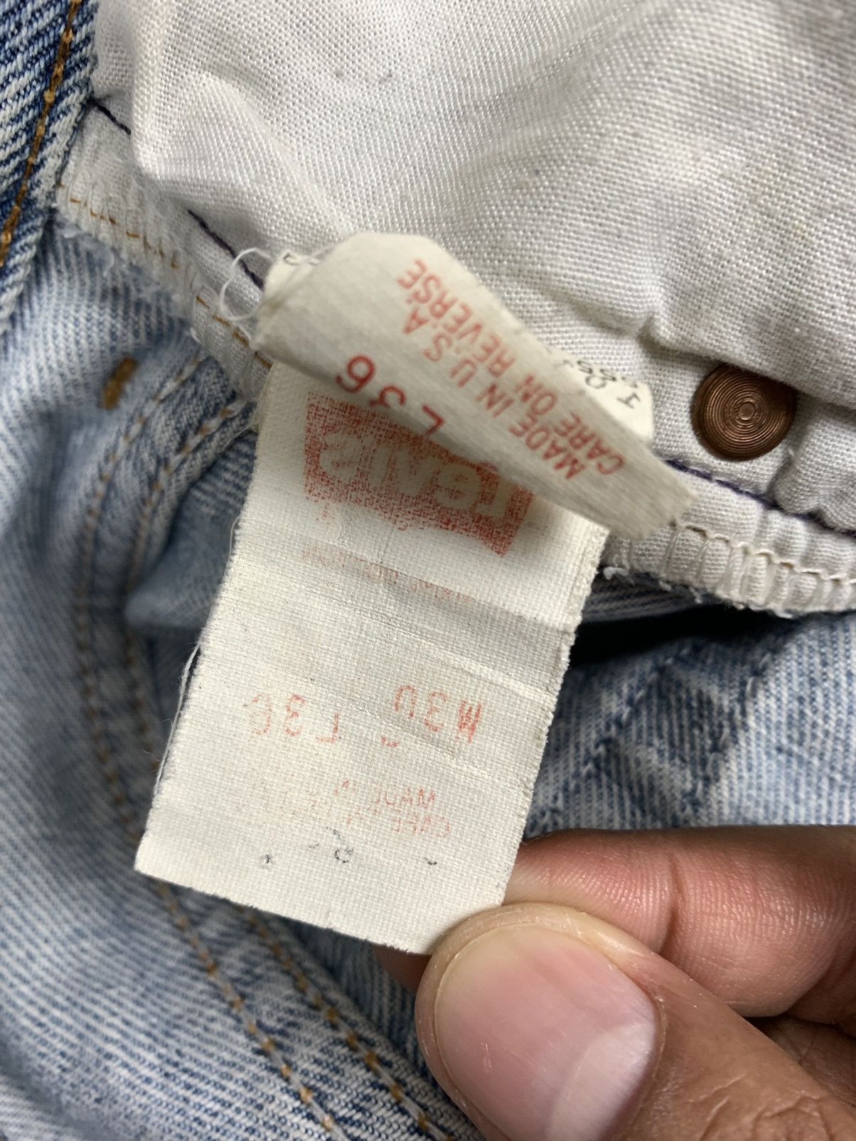 Levi's Vintage Clothing × Vintage Vintage levis Strauss co 555 Button Sunfaded Denim Size US 28 / EU 44 - 9 Thumbnail