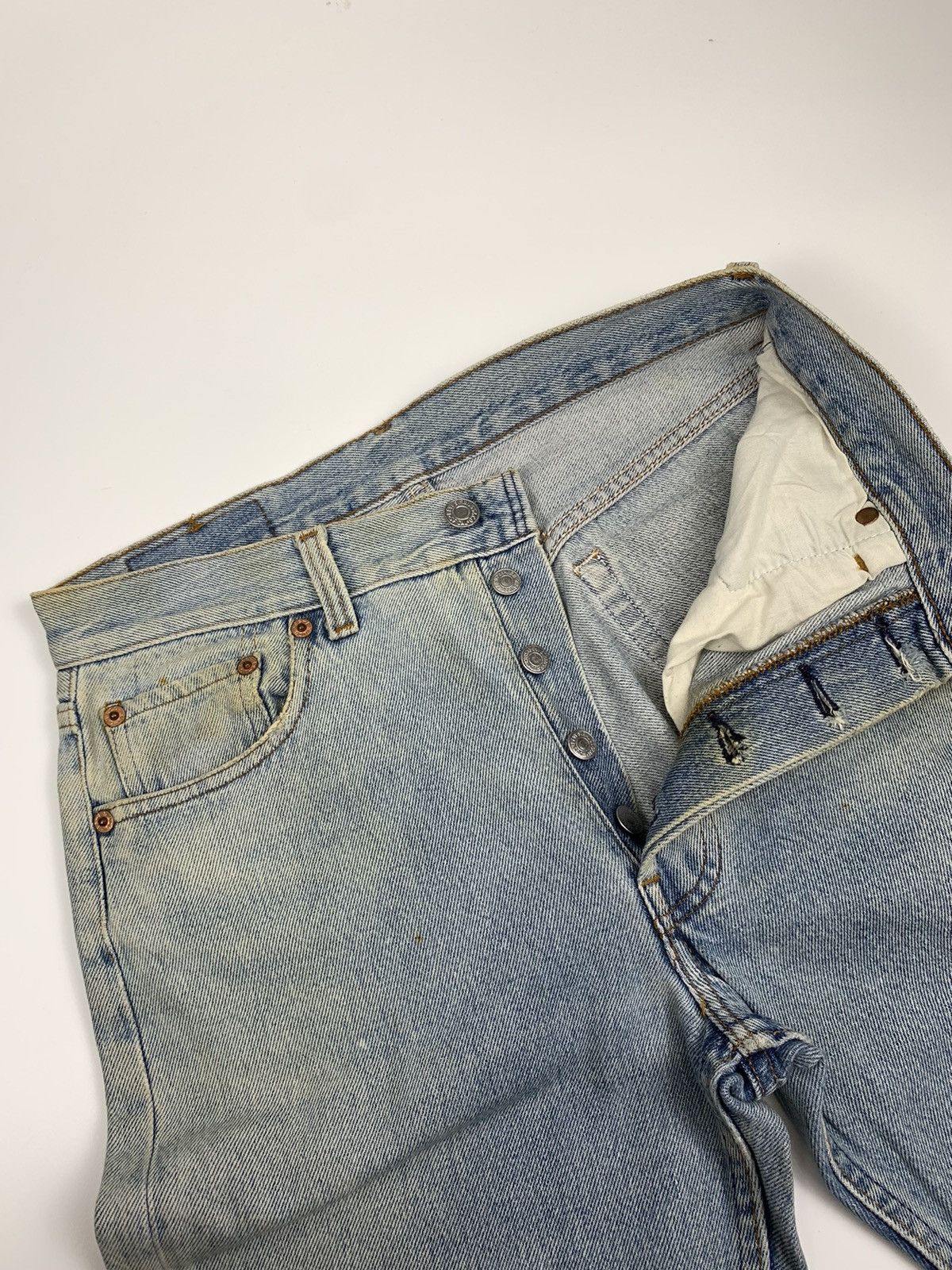 Levi's Vintage Clothing × Vintage Vintage levis Strauss co 555 Button Sunfaded Denim Size US 28 / EU 44 - 6 Thumbnail