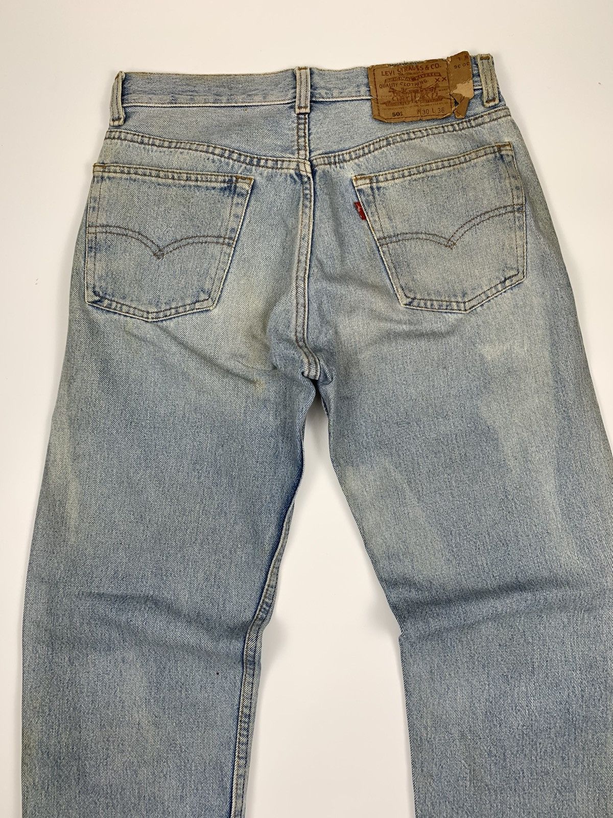 Levi's Vintage Clothing × Vintage Vintage levis Strauss co 555 Button Sunfaded Denim Size US 28 / EU 44 - 12 Thumbnail