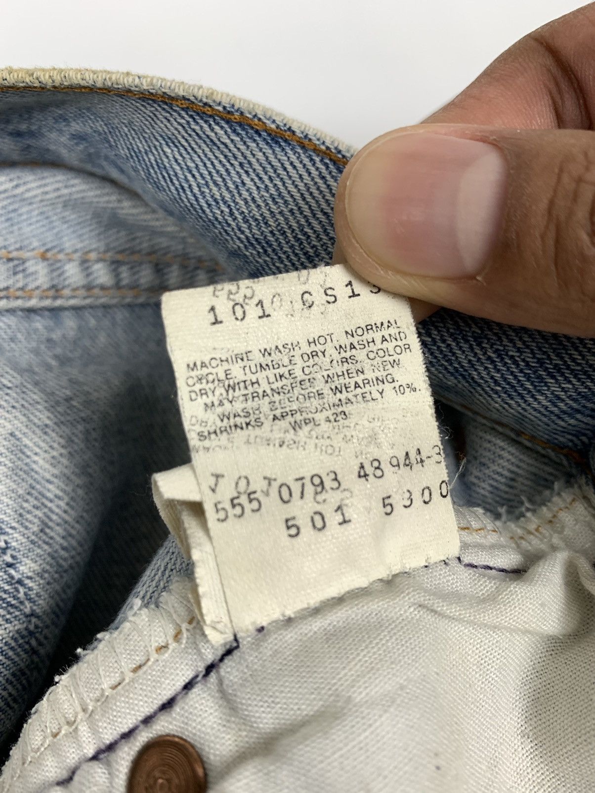 Levi's Vintage Clothing × Vintage Vintage levis Strauss co 555 Button Sunfaded Denim Size US 28 / EU 44 - 10 Thumbnail