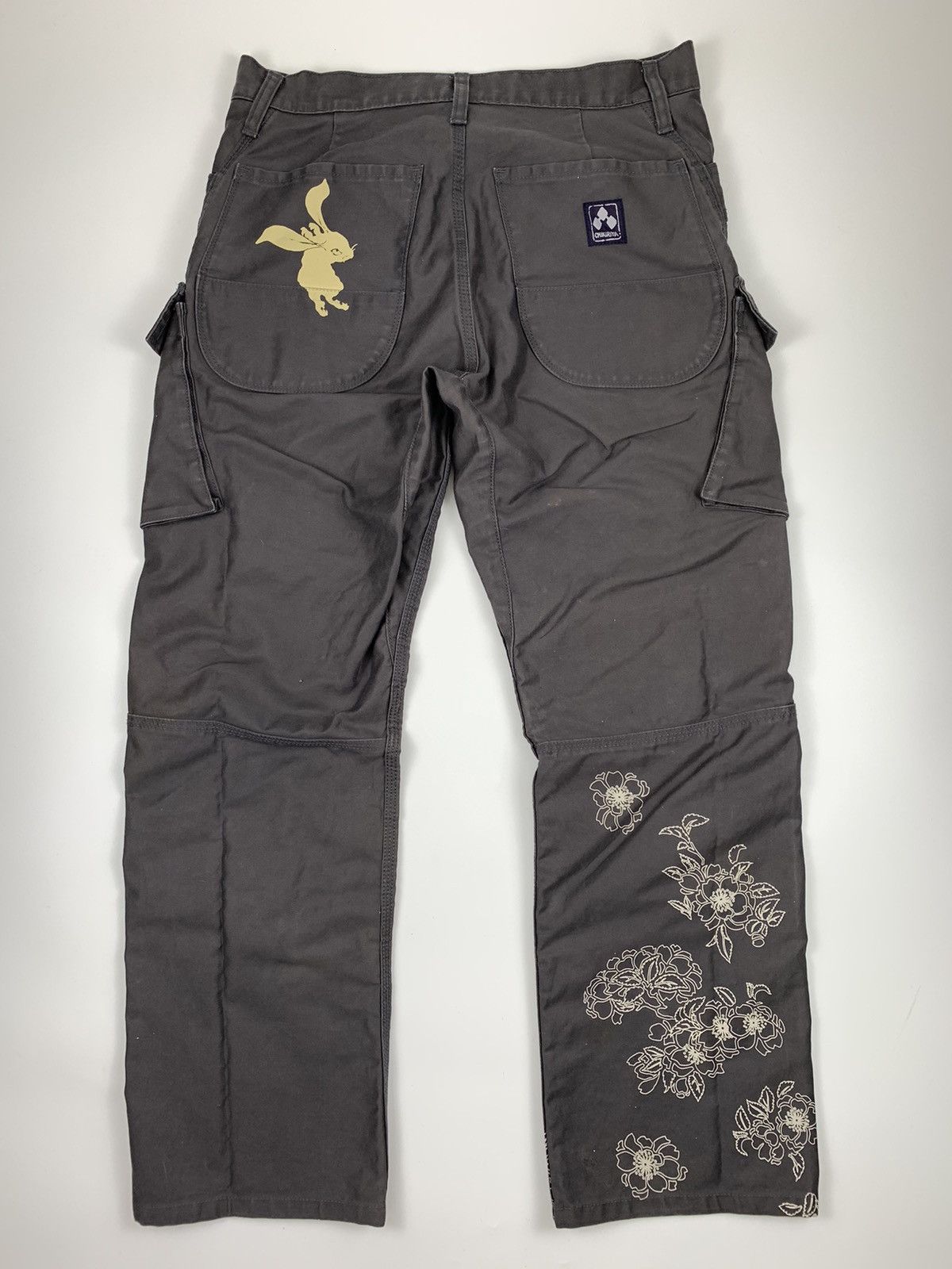 Japanese Brand Chikiriya Floral Printed Cargo pant Size US 31 - 10 Thumbnail