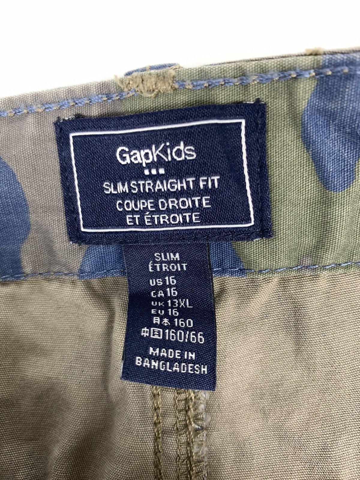 Designer × Gap Gap Kids Blue Camouflage Cargo Pants Size US 26 / EU 42 - 6 Thumbnail