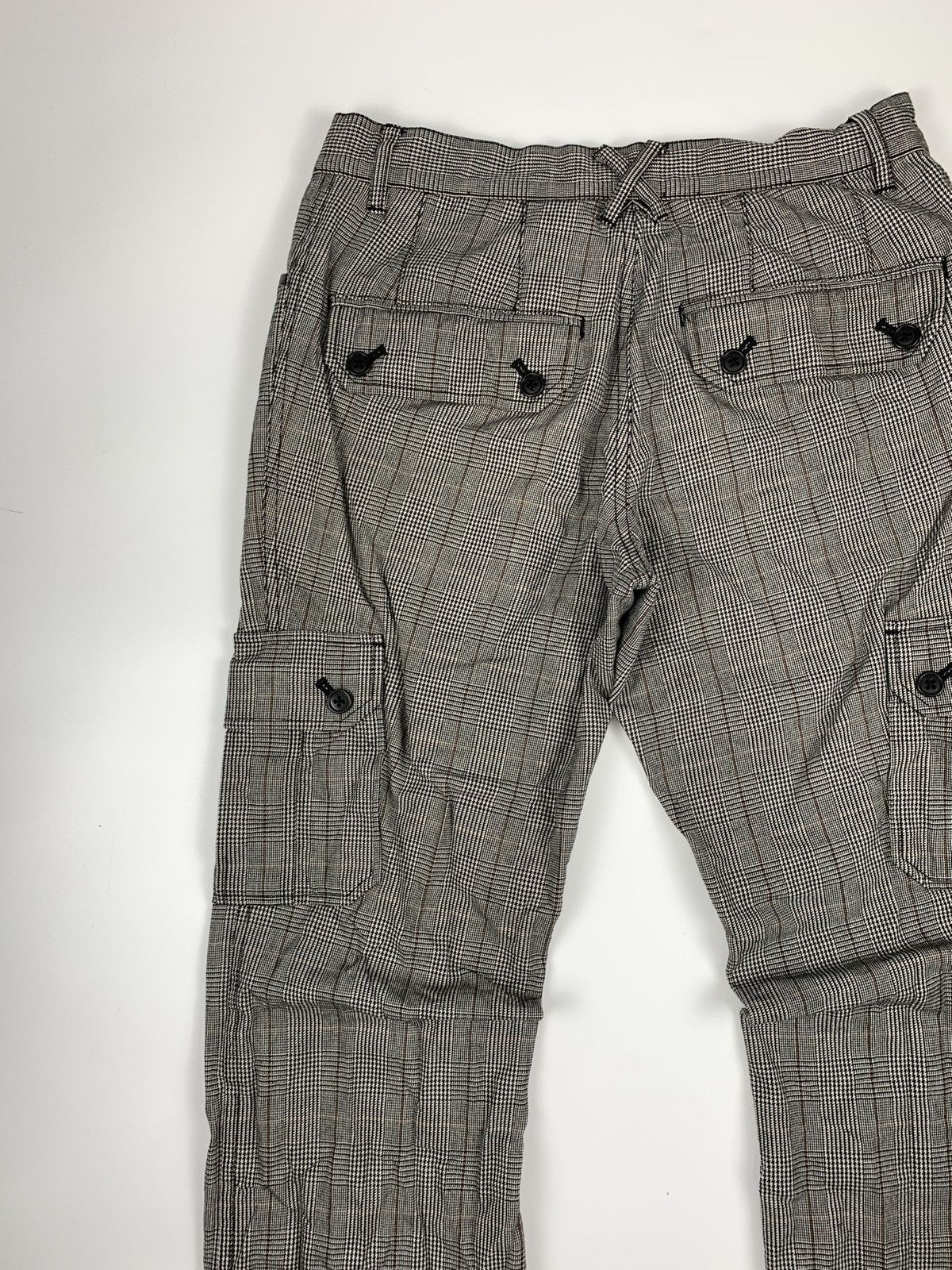 Designer × Japanese Brand Ofuon Grey Checkered Cargo Pant Size US 28 / EU 44 - 8 Thumbnail