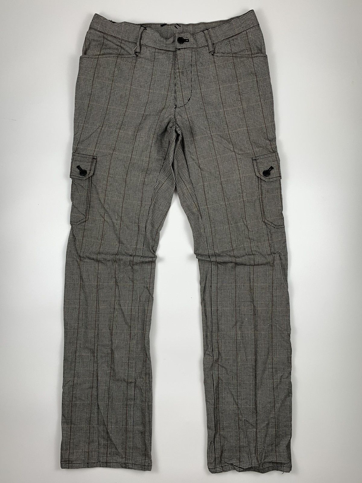 Designer × Japanese Brand Ofuon Grey Checkered Cargo Pant Size US 28 / EU 44 - 1 Thumbnail