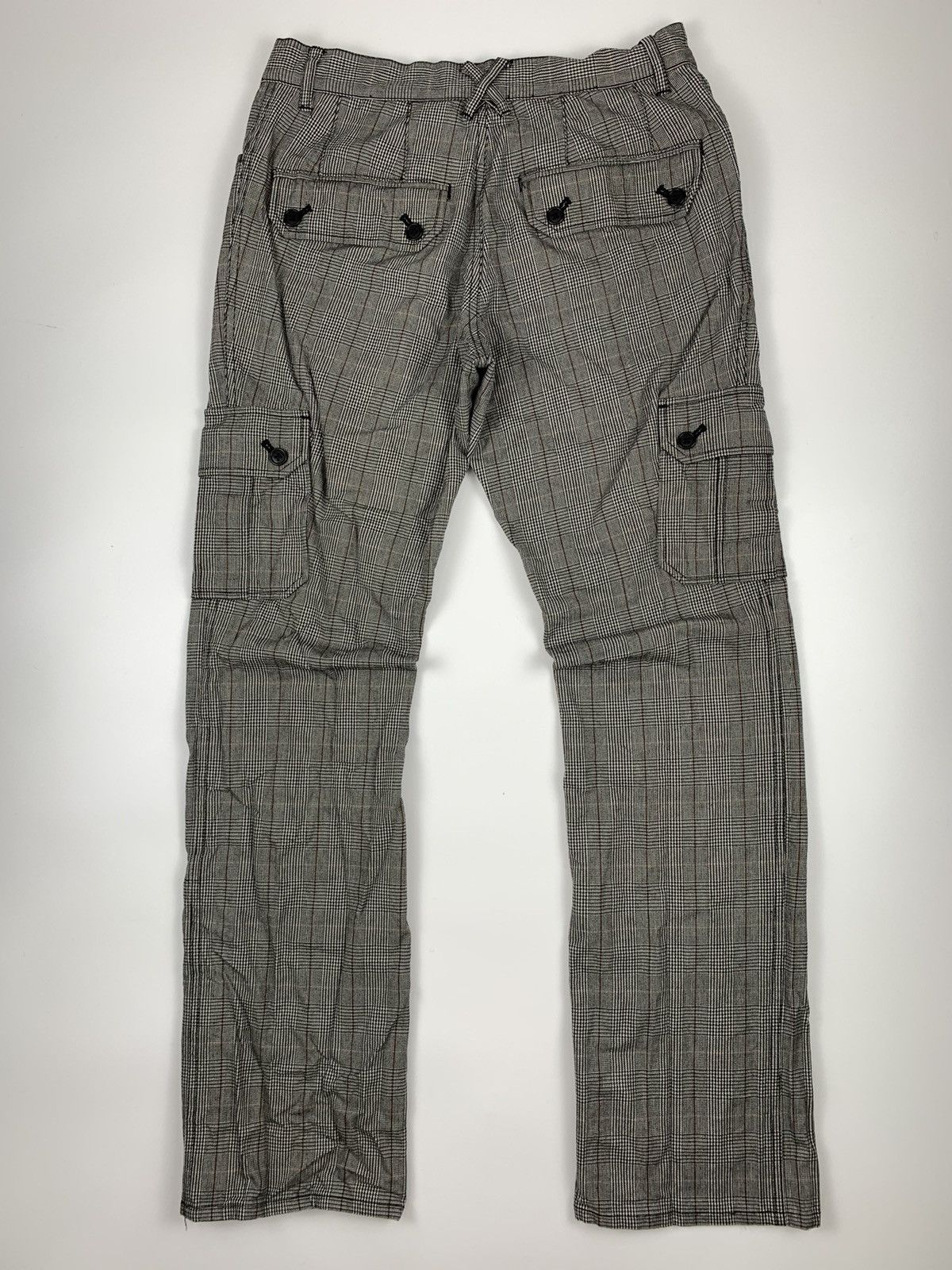 Designer × Japanese Brand Ofuon Grey Checkered Cargo Pant Size US 28 / EU 44 - 7 Thumbnail