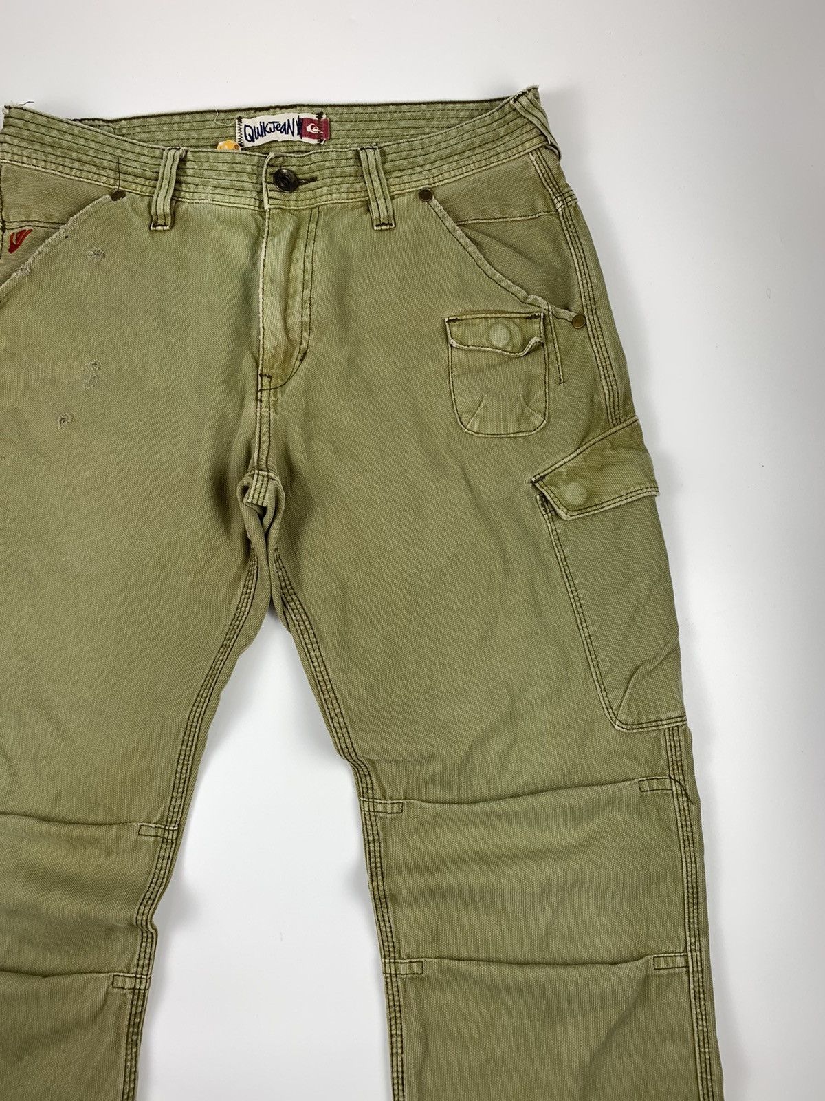 Designer × Quicksilver Quiksilver Quikjean Relaxed Fit Distressed Cargo Trouser Size US 33 - 3 Thumbnail