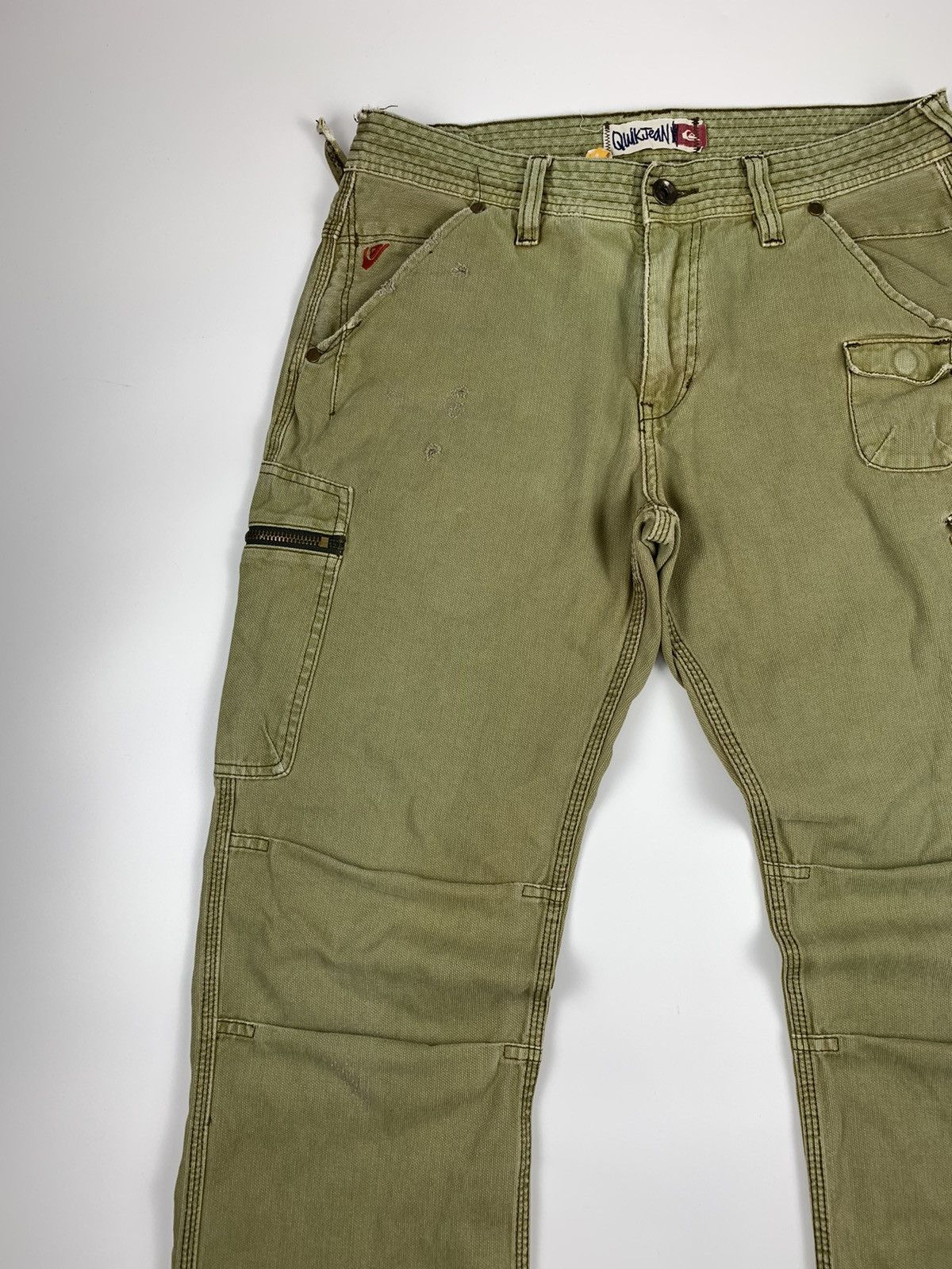 Designer × Quicksilver Quiksilver Quikjean Relaxed Fit Distressed Cargo Trouser Size US 33 - 2 Thumbnail