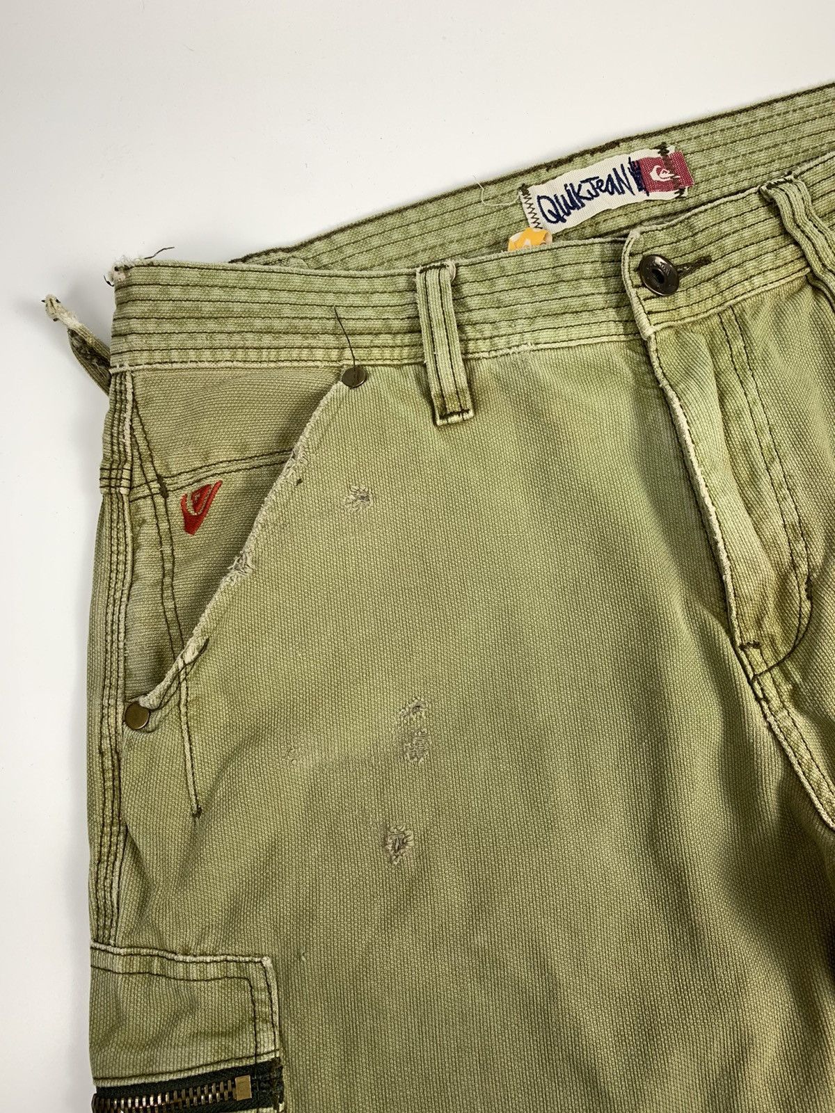 Designer × Quicksilver Quiksilver Quikjean Relaxed Fit Distressed Cargo Trouser Size US 33 - 5 Thumbnail