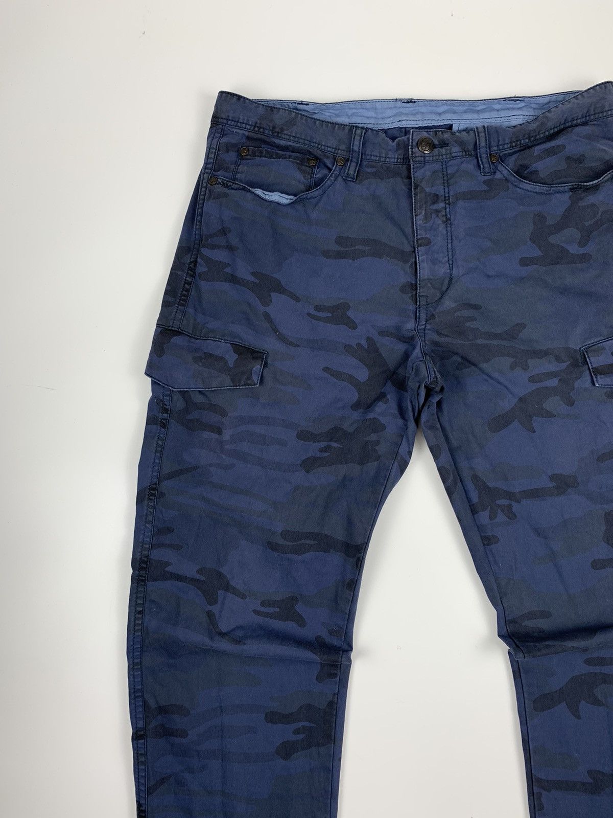 Japanese Brand Pazzo Camouflage Blue Cargo Pant Size US 30 / EU 46 - 2 Thumbnail