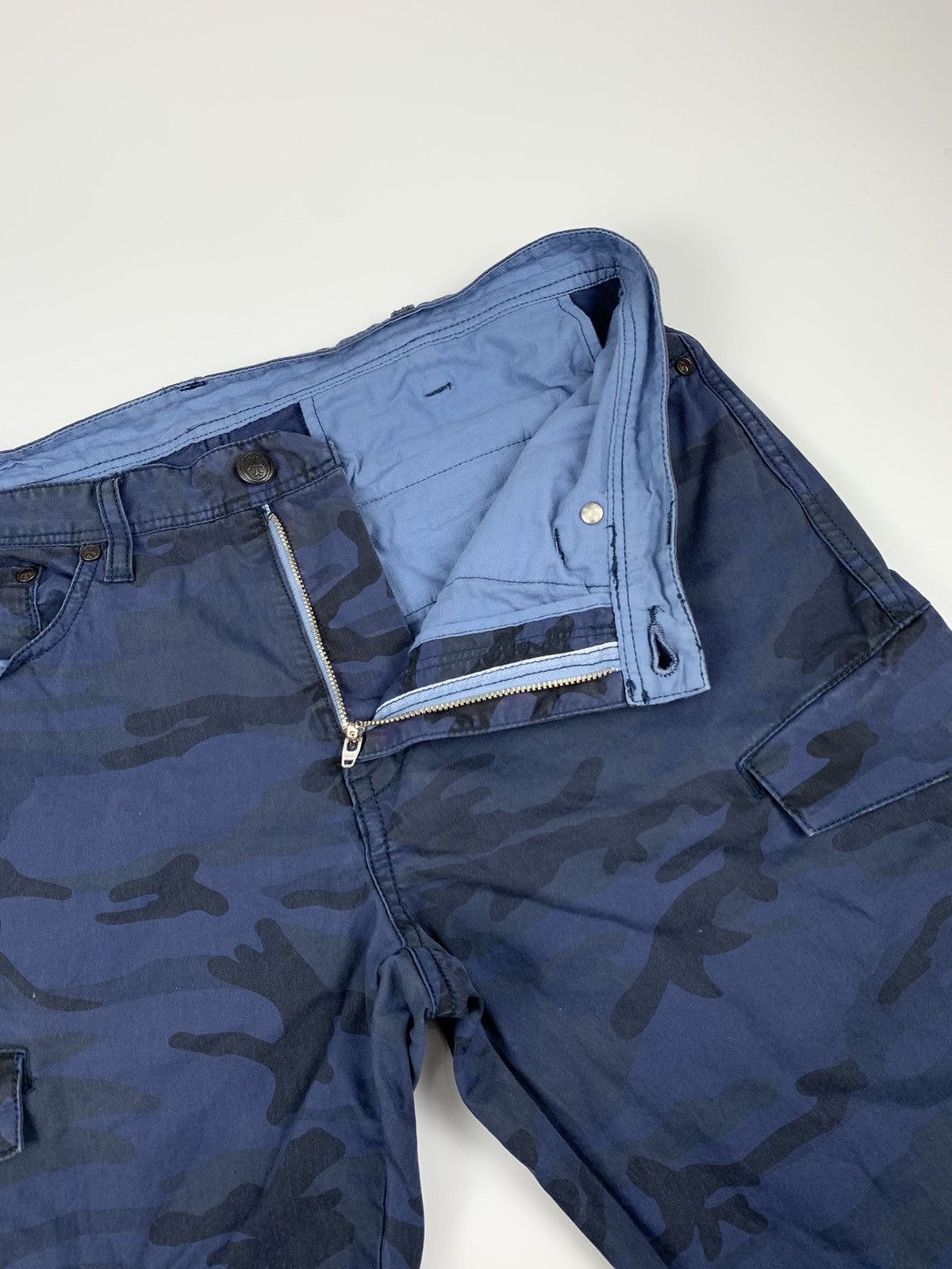 Japanese Brand Pazzo Camouflage Blue Cargo Pant Size US 30 / EU 46 - 6 Thumbnail