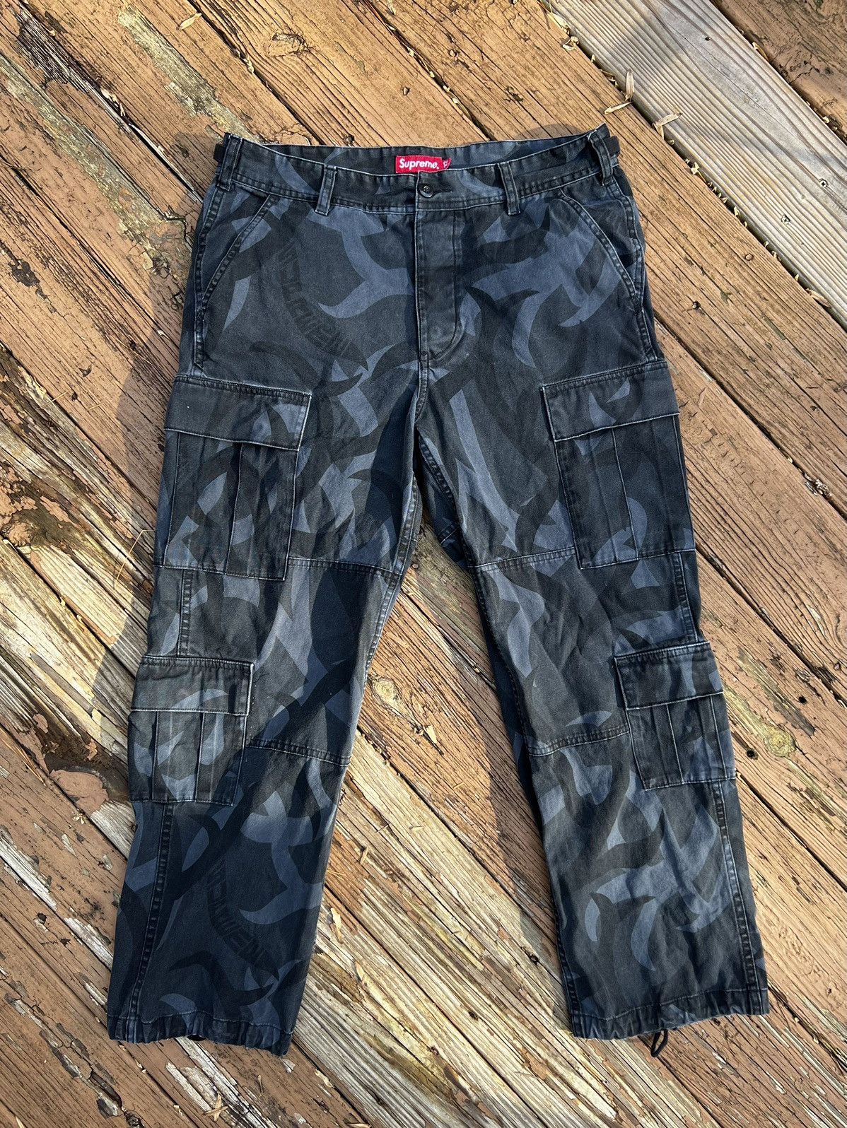 Supreme Supreme Tribal Camo Cargo Pants Black/Grey Size 32 FW19