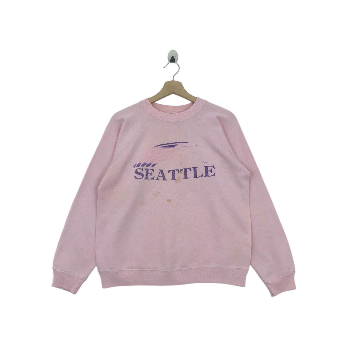 Hanes × Vintage Vtg 90’ HANES SEATTLE Sweatshirt Pullover Jumper Size US M / EU 48-50 / 2 - 1 Thumbnail