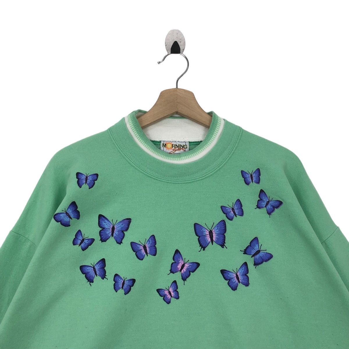Habitat × Vintage Vtg 90’ MORNING SUN BUTTERFLY Sweatshirt Pullover Jumper Size US XL / EU 56 / 4 - 6 Thumbnail