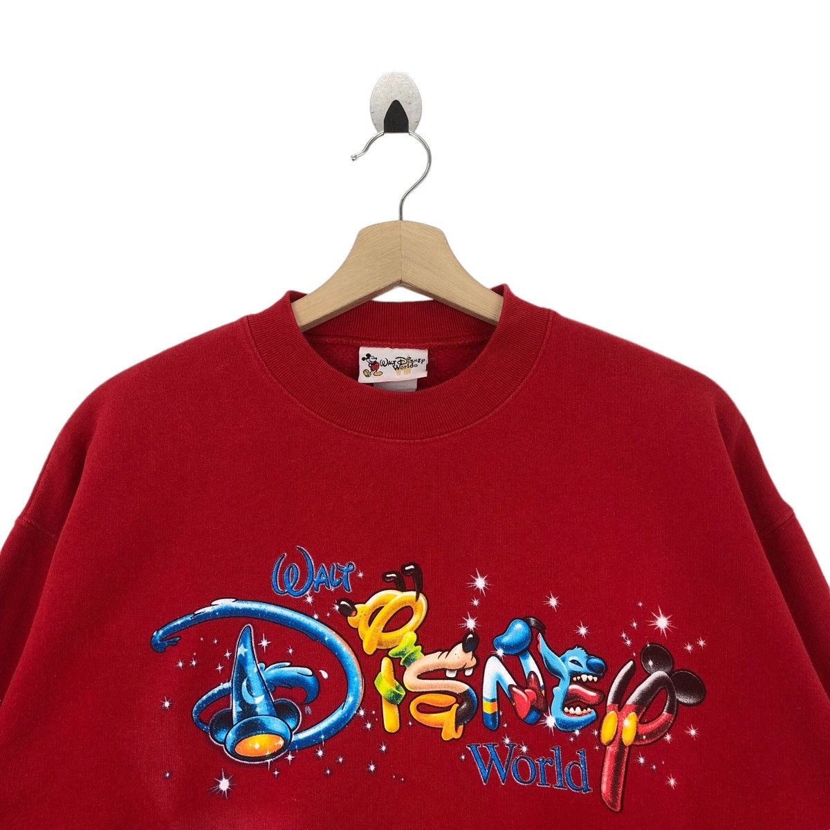 Disney × Mickey Mouse × Vintage Vtg 90’ DISNEY WORLD Sweatshirt Pullover Jumper Size US L / EU 52-54 / 3 - 7 Thumbnail