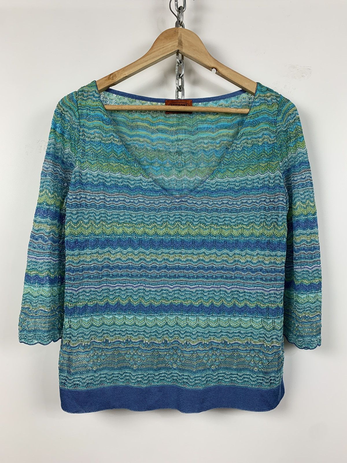 Missoni Women’s Missoni Knit V-Neck 3/4 Long Sleeve Jumper Size M / US 6-8 / IT 42-44 - 1 Thumbnail