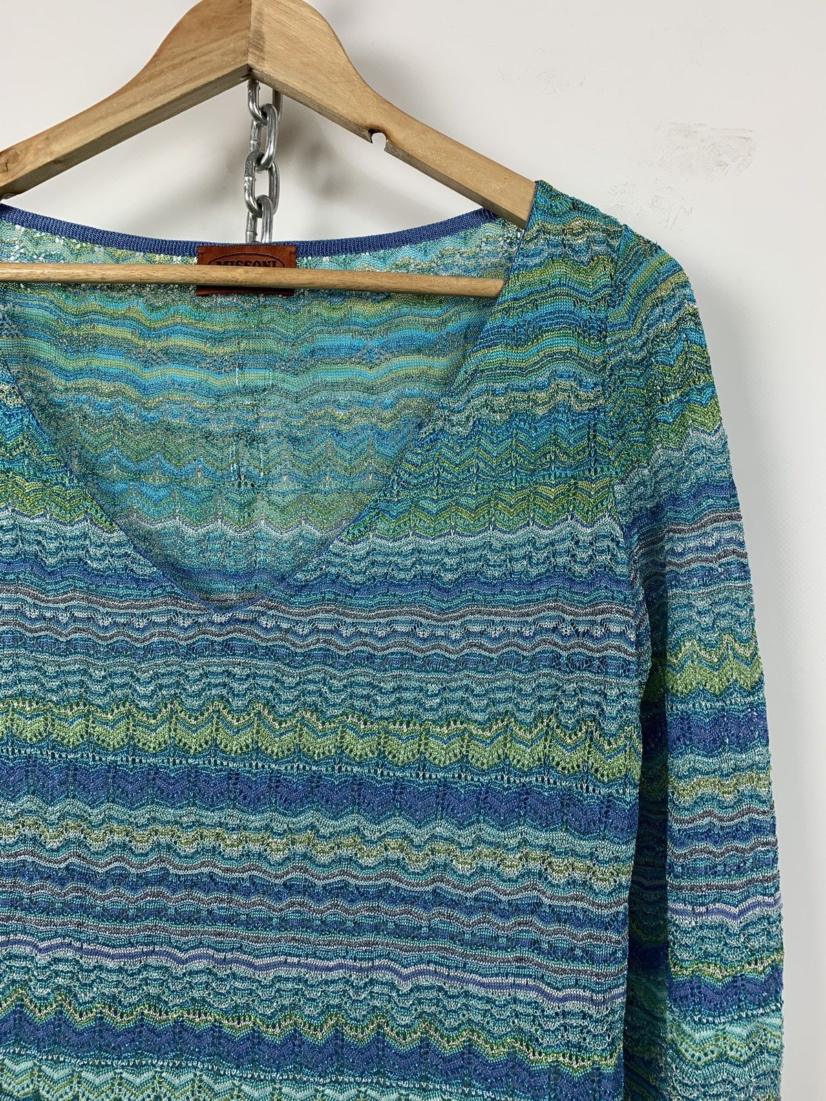 Missoni Women’s Missoni Knit V-Neck 3/4 Long Sleeve Jumper Size M / US 6-8 / IT 42-44 - 3 Thumbnail