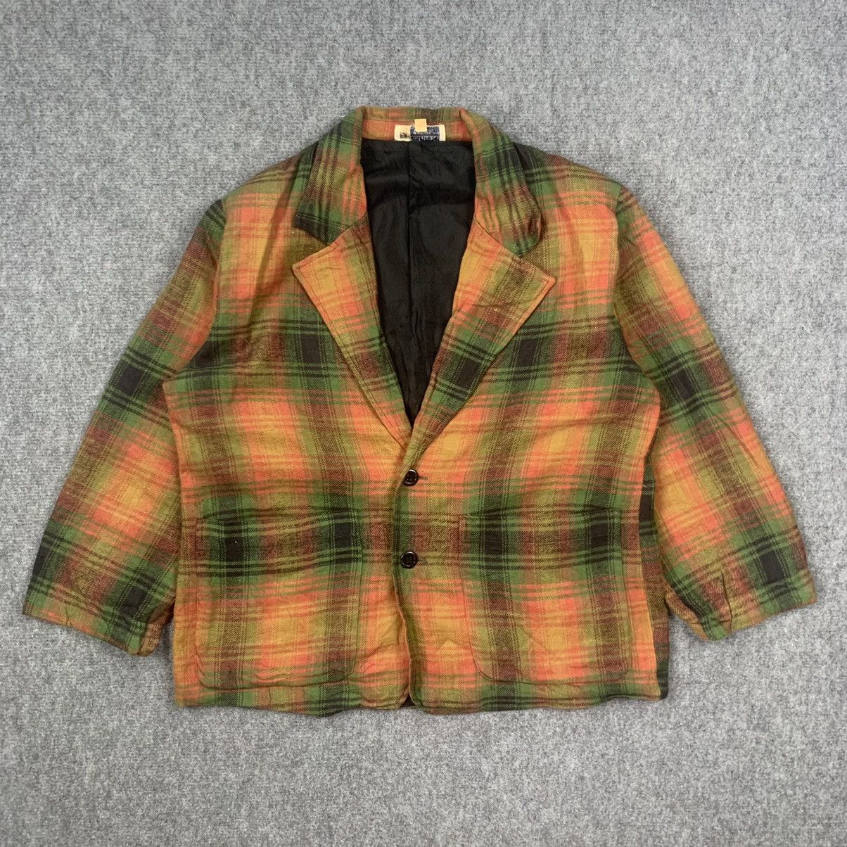 Vintage Japanese Brand Shadow Plaid Blazer