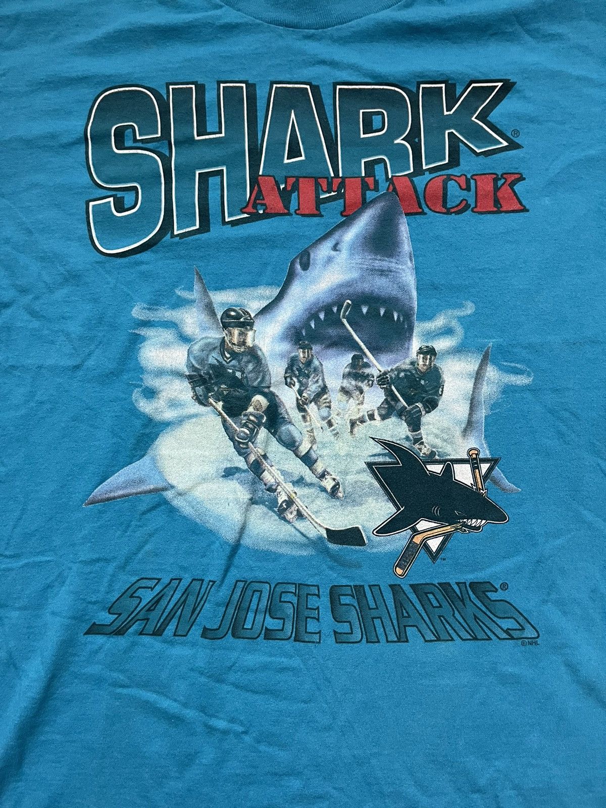 Vintage San Jose Sharks made in USA vintage 90s NHL t-shirt Size US L / EU 52-54 / 3 - 2 Thumbnail