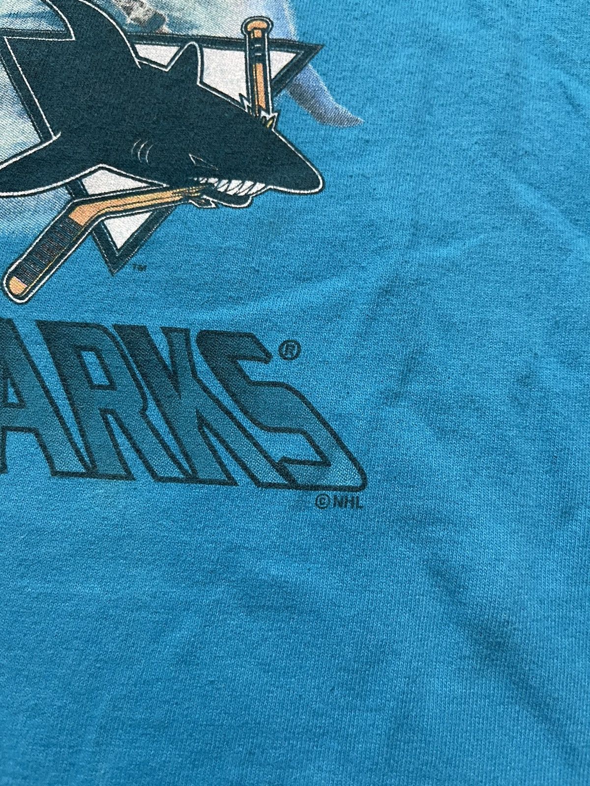 Vintage San Jose Sharks made in USA vintage 90s NHL t-shirt Size US L / EU 52-54 / 3 - 3 Thumbnail