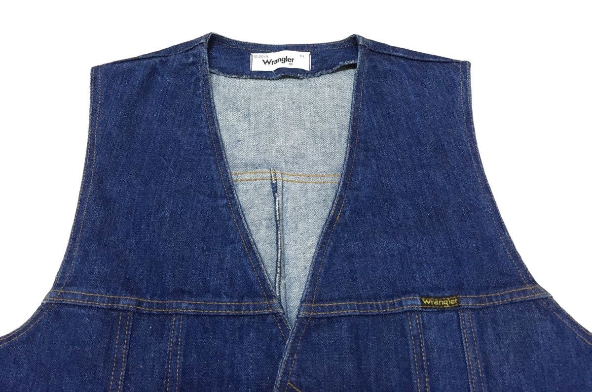 Vintage × Wrangler Rare Design Vintage Brand Wrangler Vest Denim 1990s Size US XL / EU 56 / 4 - 4 Thumbnail