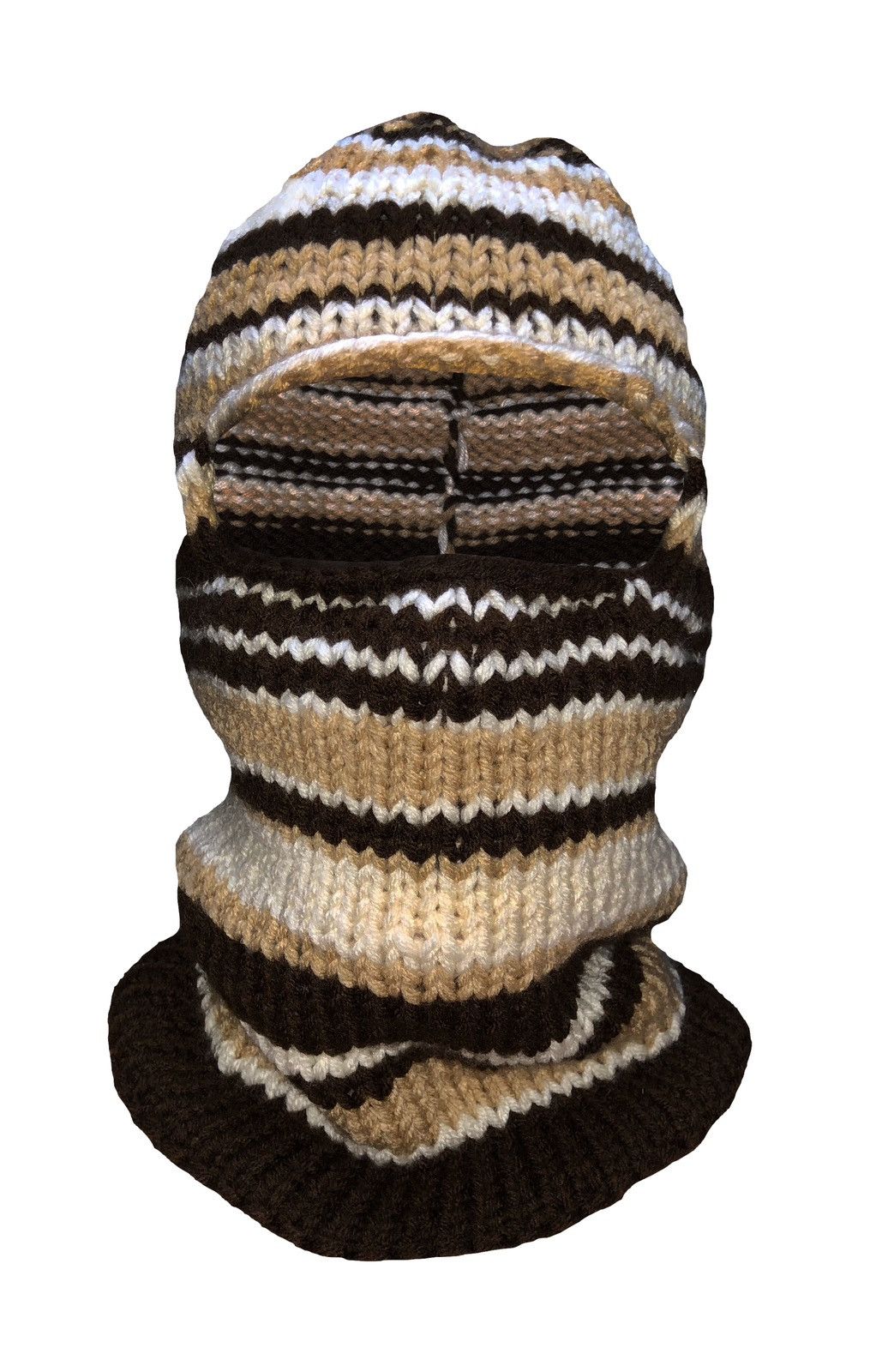 Brown/Beige Handknitted Balaclava Mask Raf type