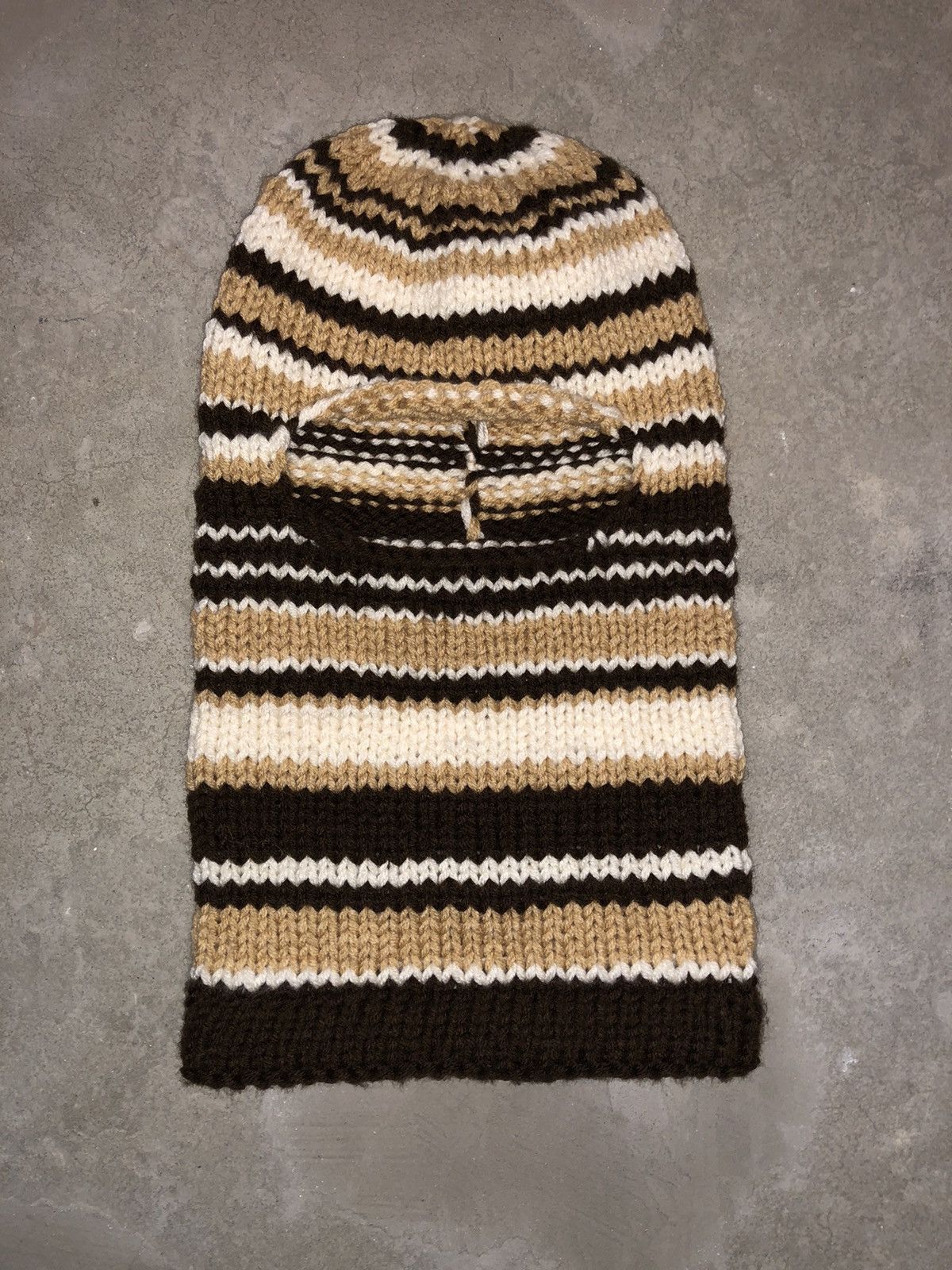Brown/Beige Handknitted Balaclava Mask Raf type