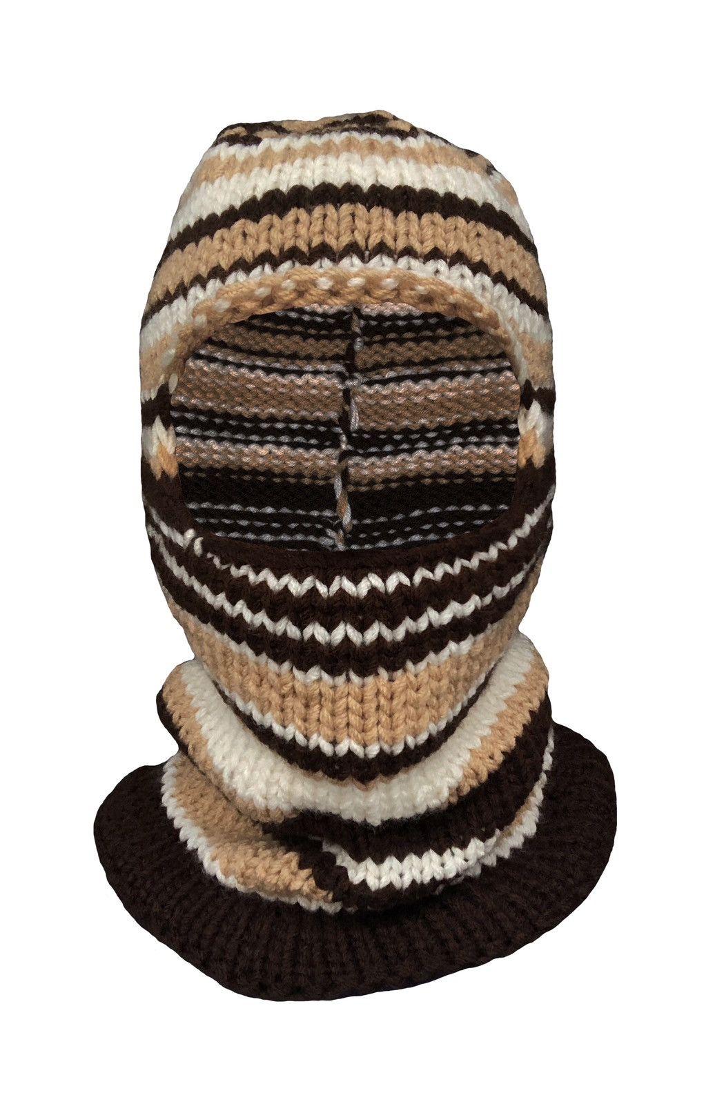 Brown/Beige Handknitted Balaclava Mask Raf type