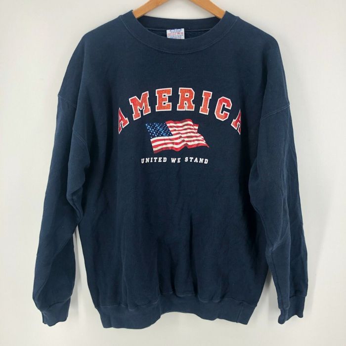 Vintage Alstyle Sweatshirt Men's XL Navy Blue America Flag USA United ...