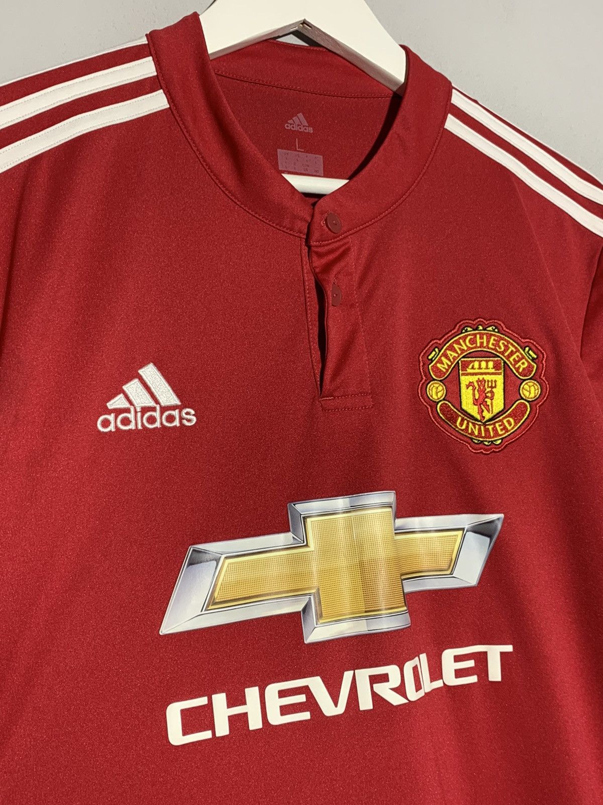Adidas Manchester United Adidas 2017/18 Y2k Football Shirt Size US L / EU 52-54 / 3 - 3 Thumbnail
