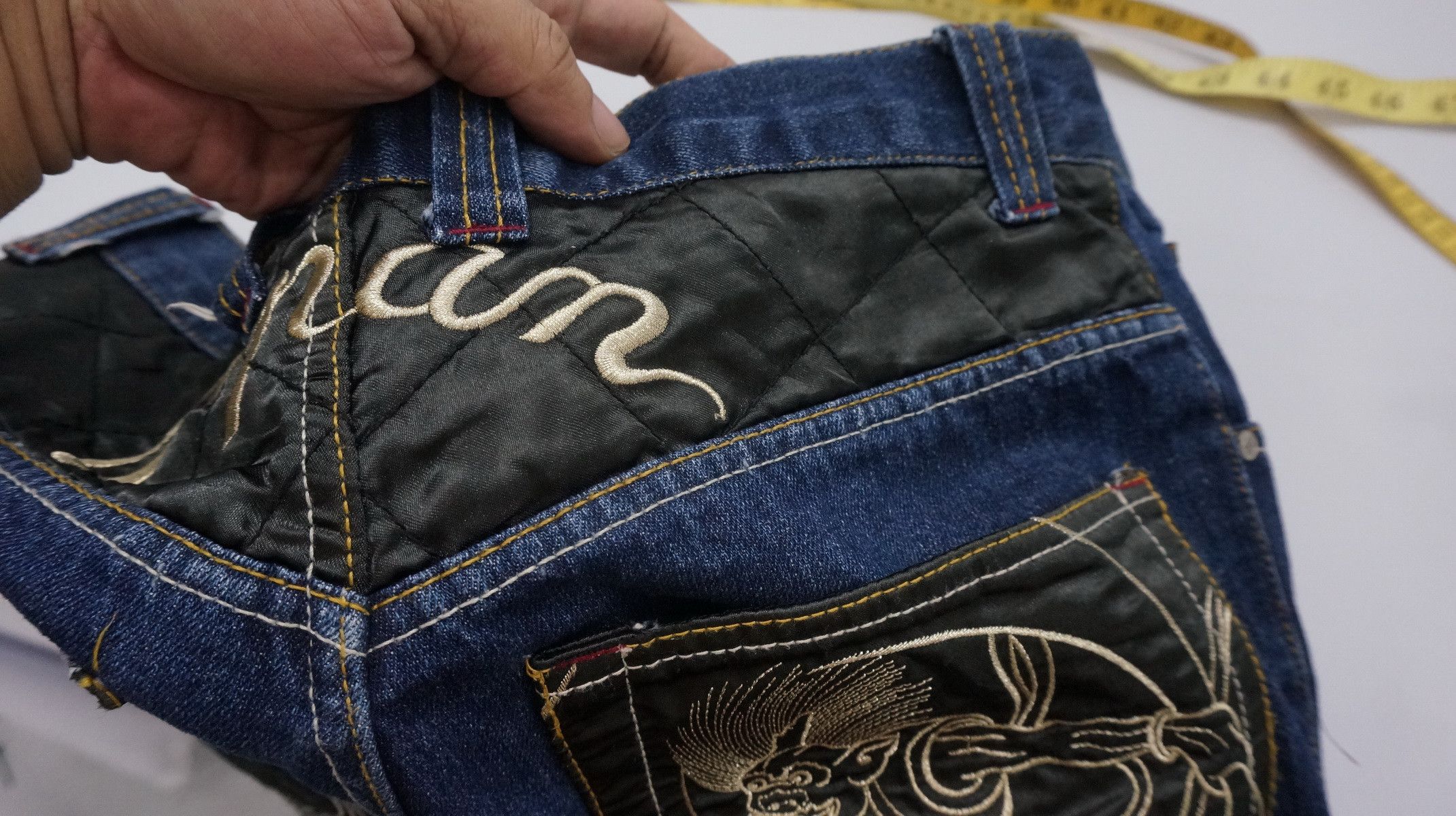 Japanese Brand FUJIN & RAIJIN Sukajan Japan Embroidered Shorts Denim Size US 32 / EU 48 - 16 Thumbnail