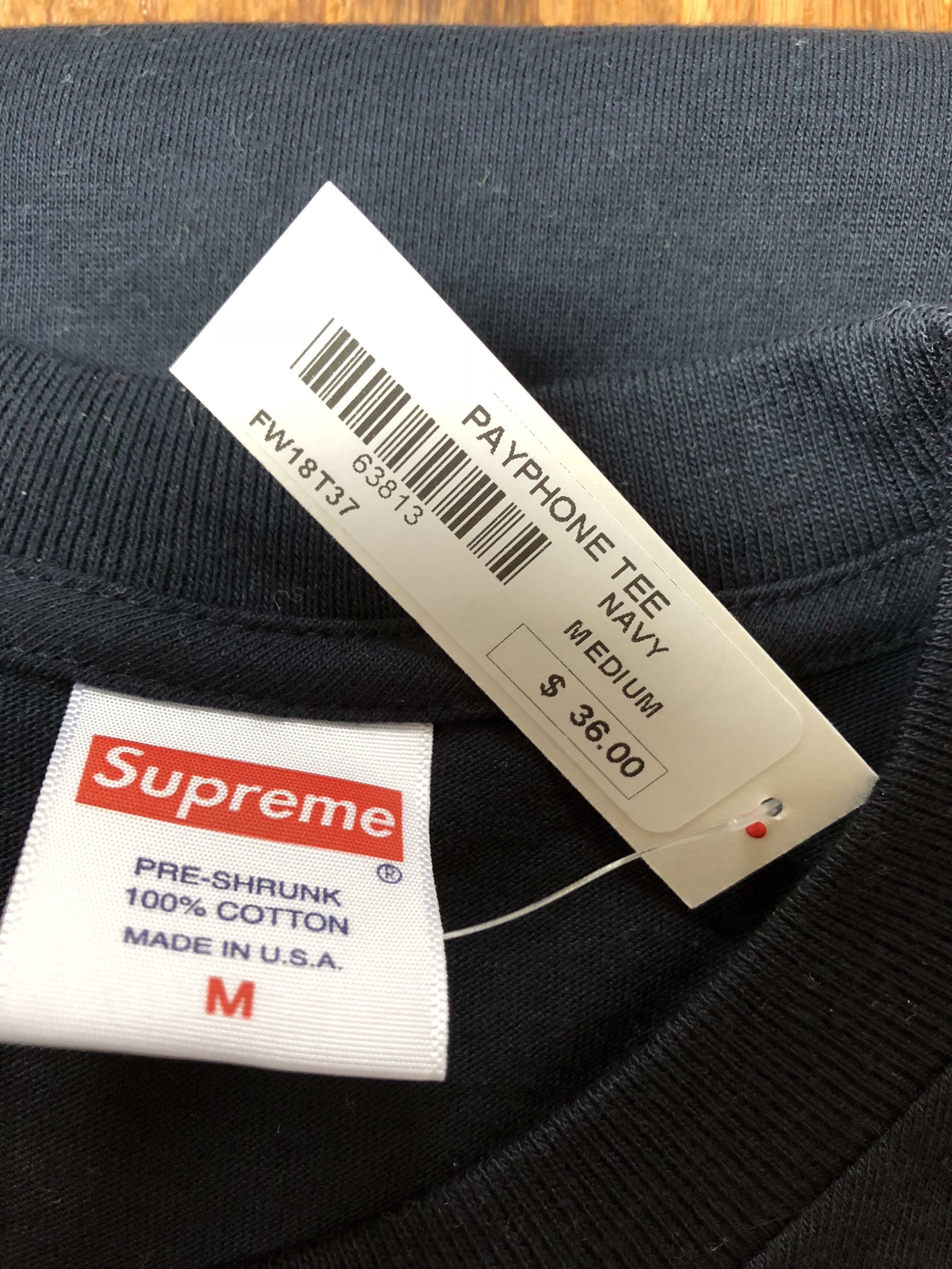 Supreme Supreme Payphone Tee T-Shirt Navy Medium Size US M / EU 48-50 / 2 - 4 Thumbnail